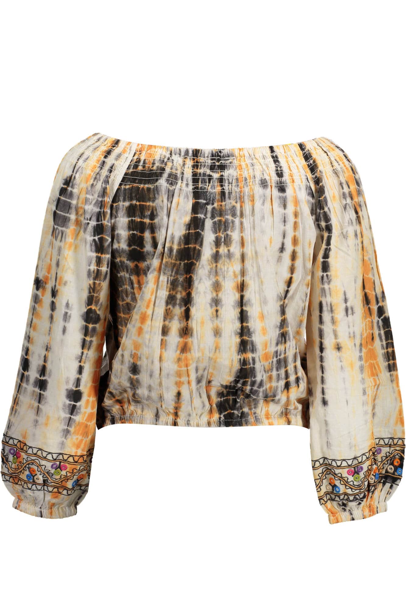 Desigual mujer manga larga t-camisa beige