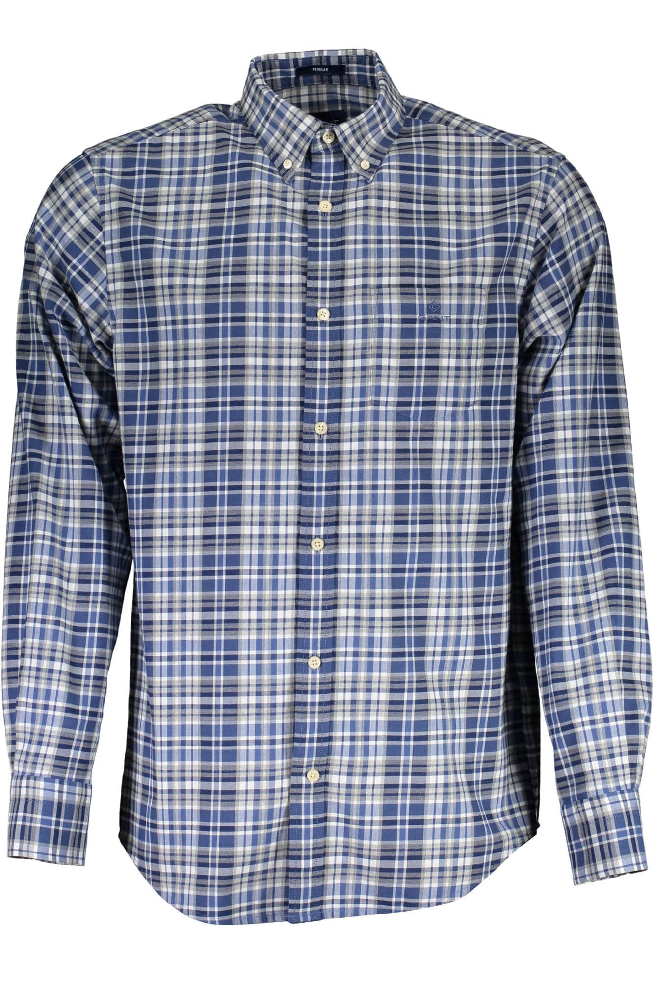 Gant hombre azul manga larga camisa