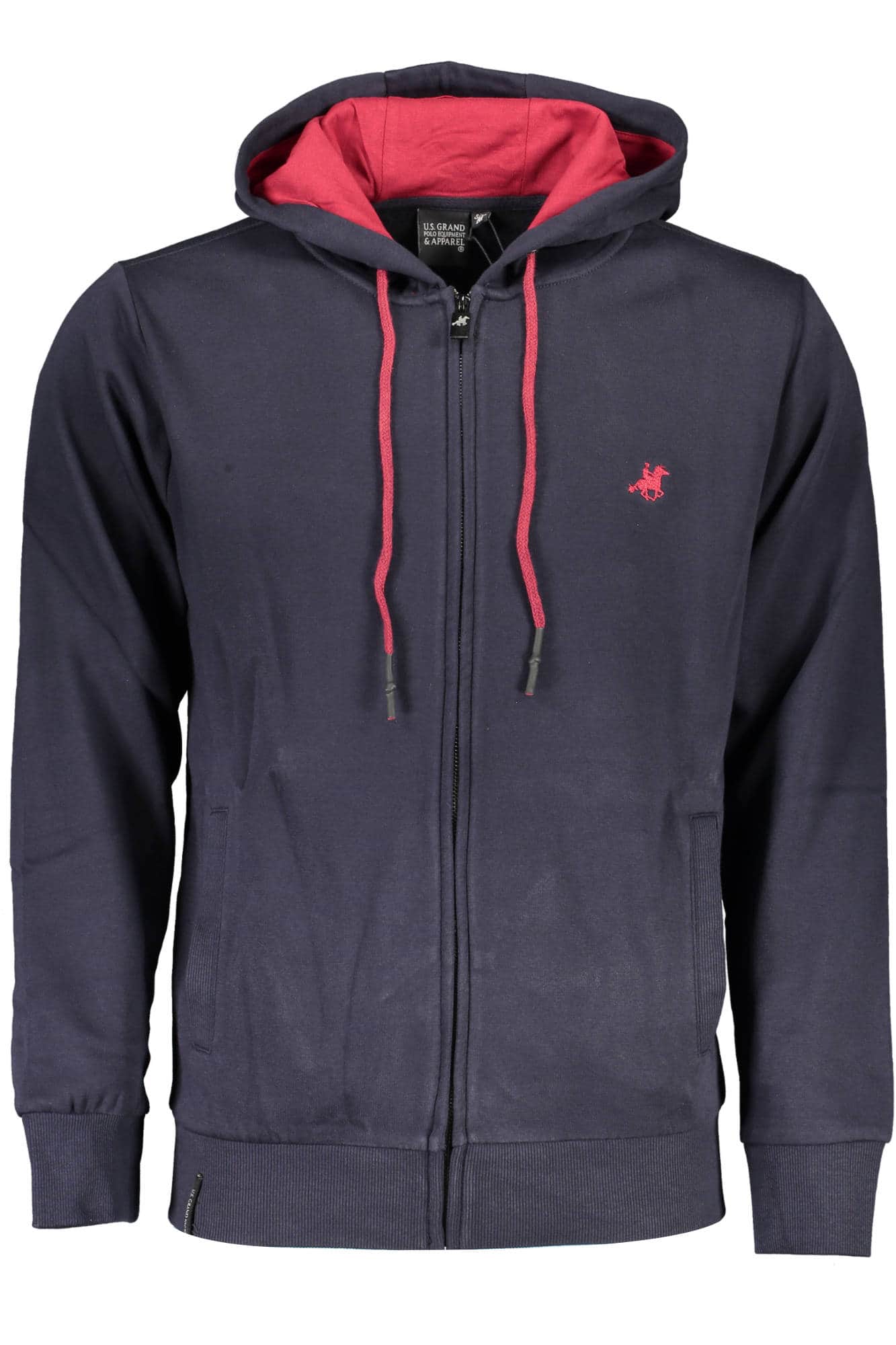 US Grand hombre azul con cremallera sudadera
