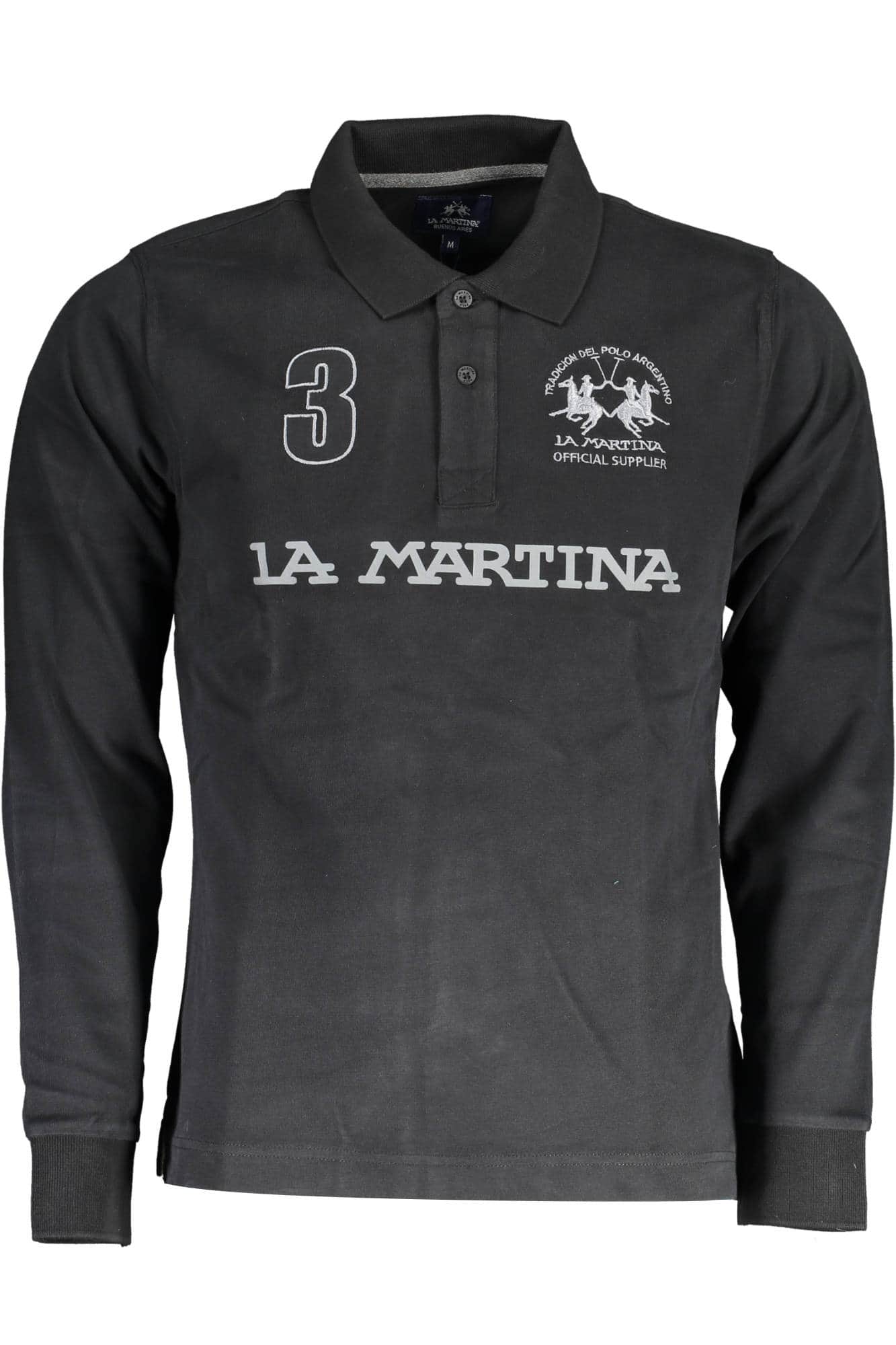 La Martina polo manga larga hombre negro