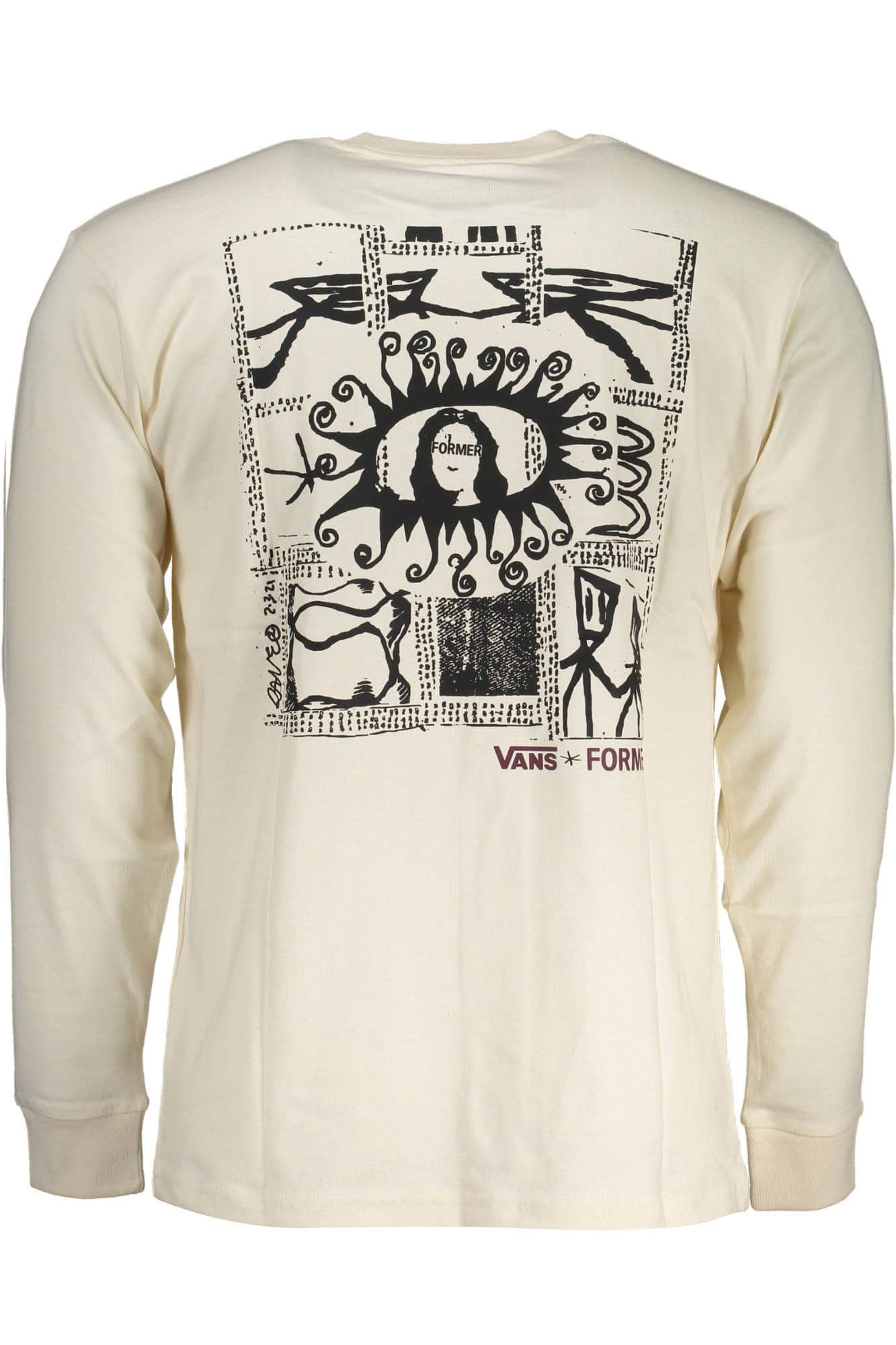Vans t-camisa manga larga hombre blanco