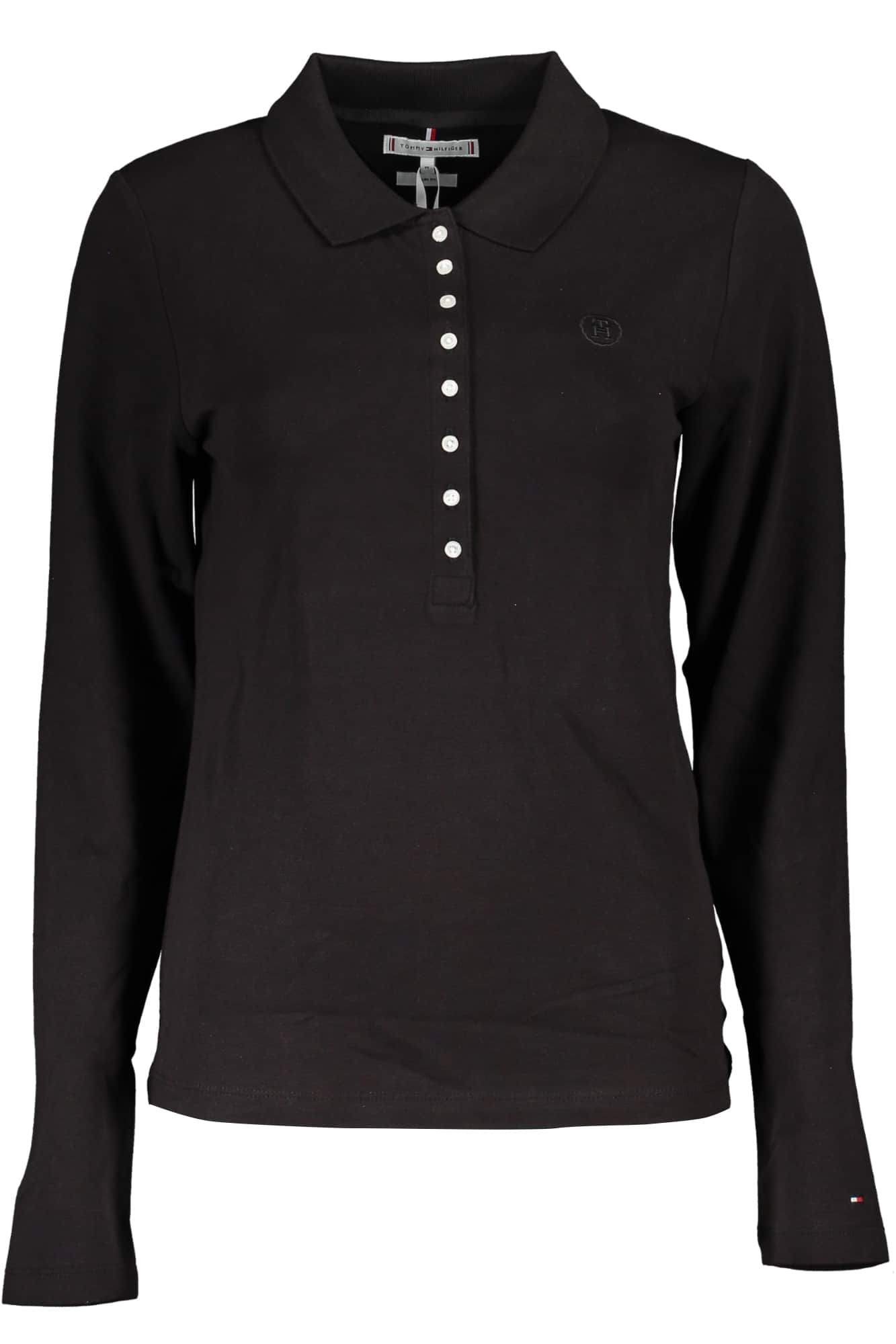 Tommy Hilfiger mujer manga larga polo negro