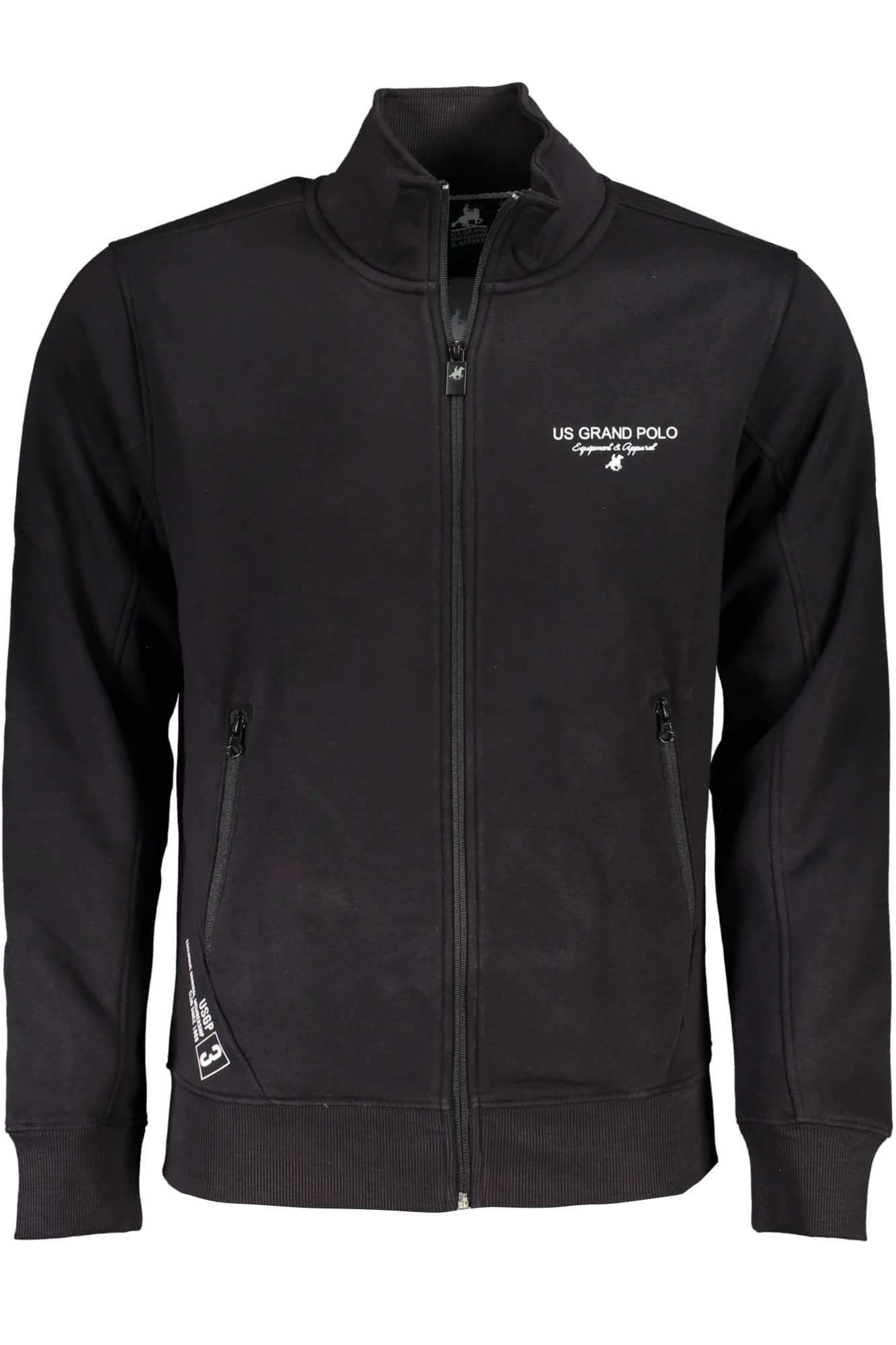 US Grand hombre blanco con cremallera sudadera
