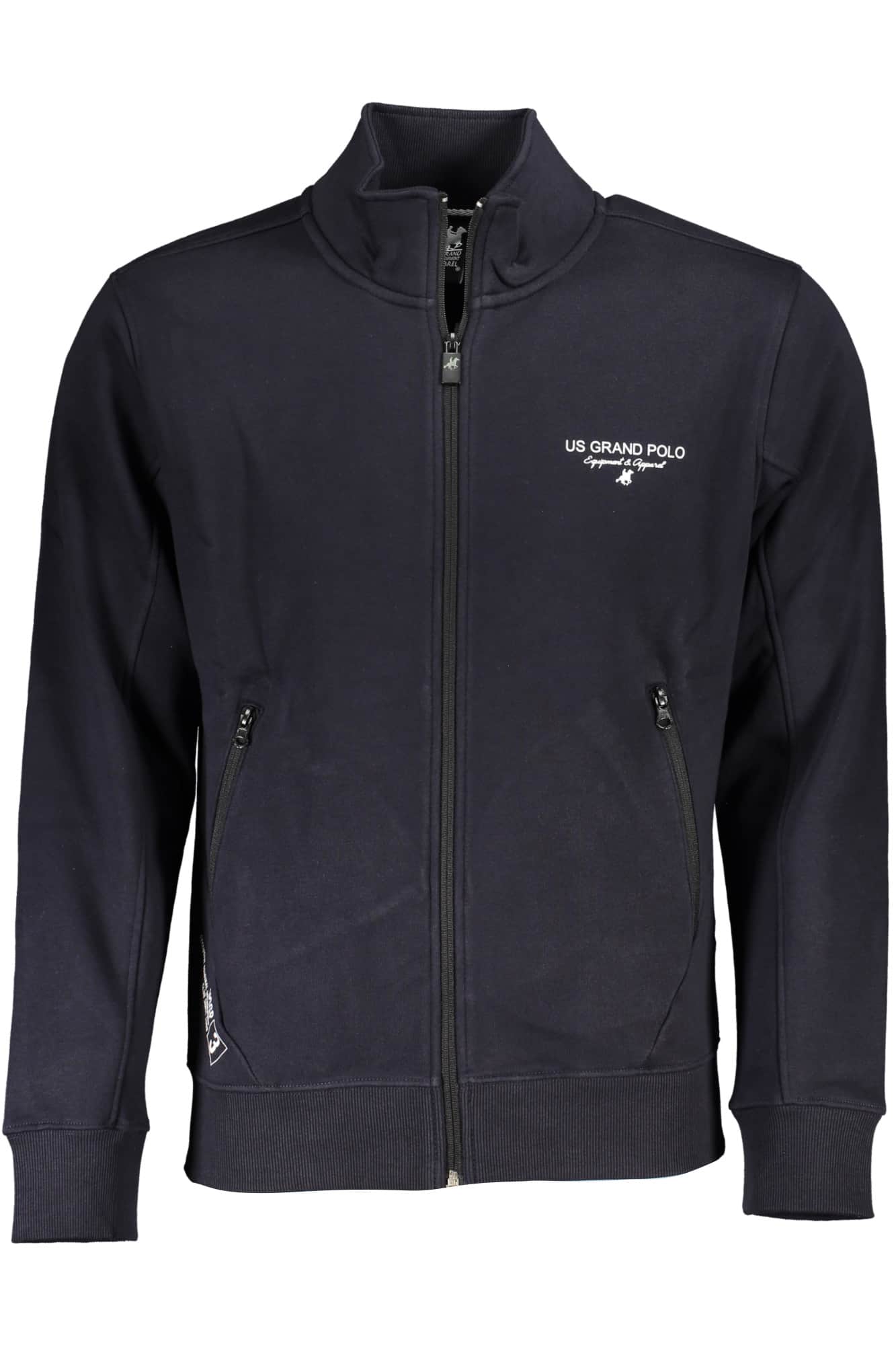 US Grand hombre blanco con cremallera sudadera