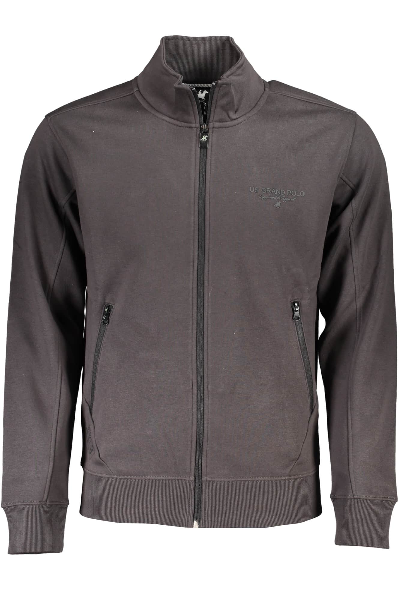 US Grand hombre blanco con cremallera sudadera