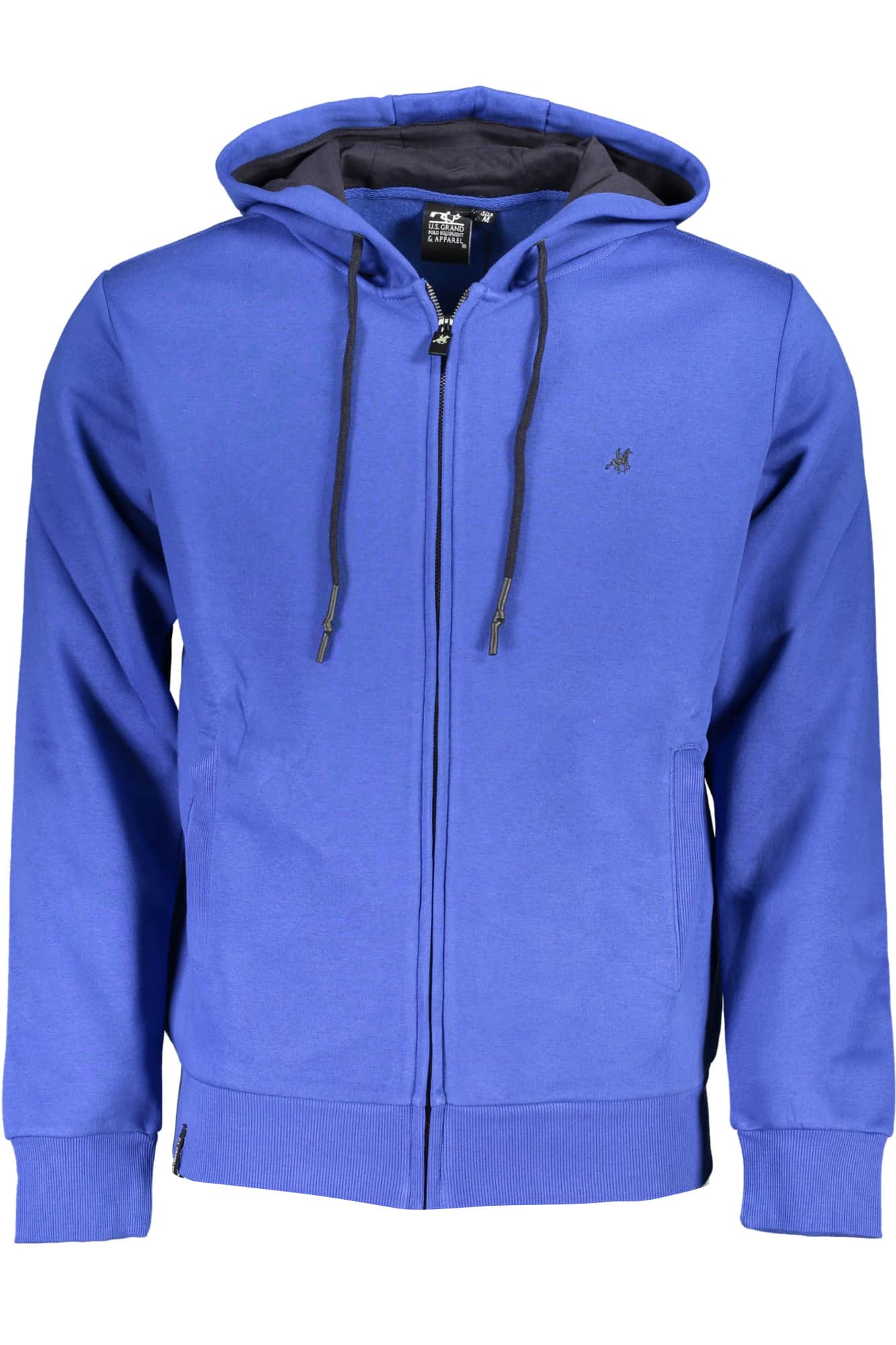US Grand hombre azul con cremallera sudadera