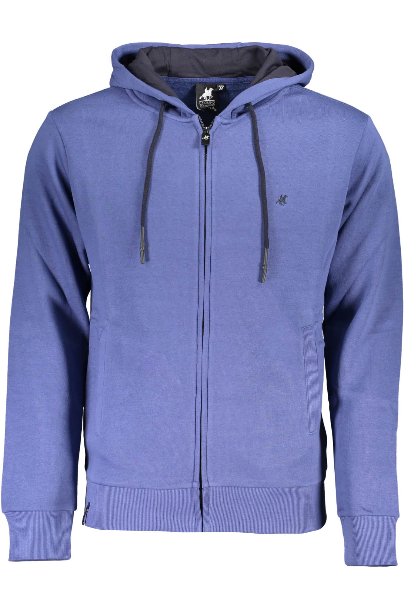 US Grand hombre azul con cremallera sudadera