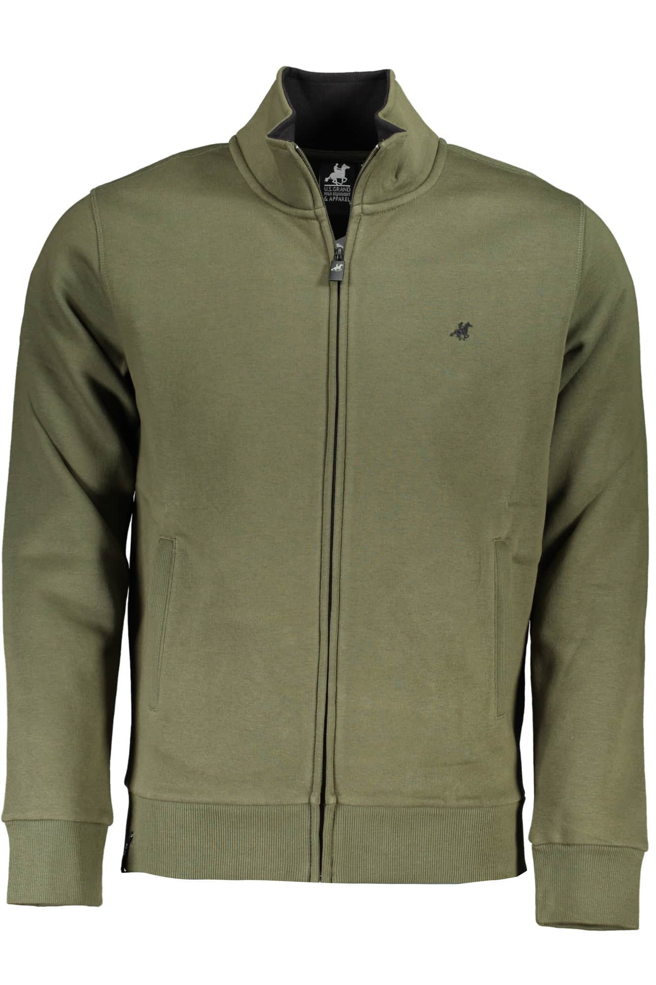 US Grand hombre blanco con cremallera sudadera
