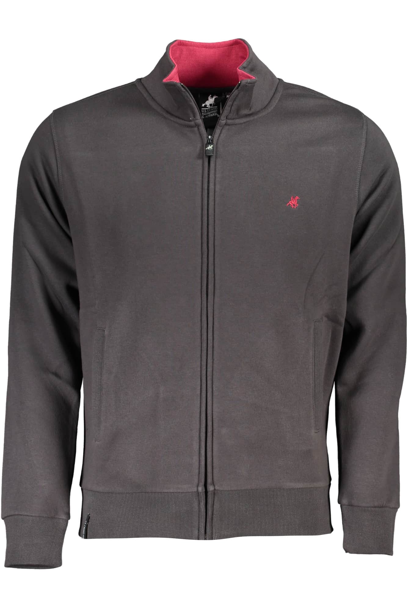 US Grand hombre blanco con cremallera sudadera