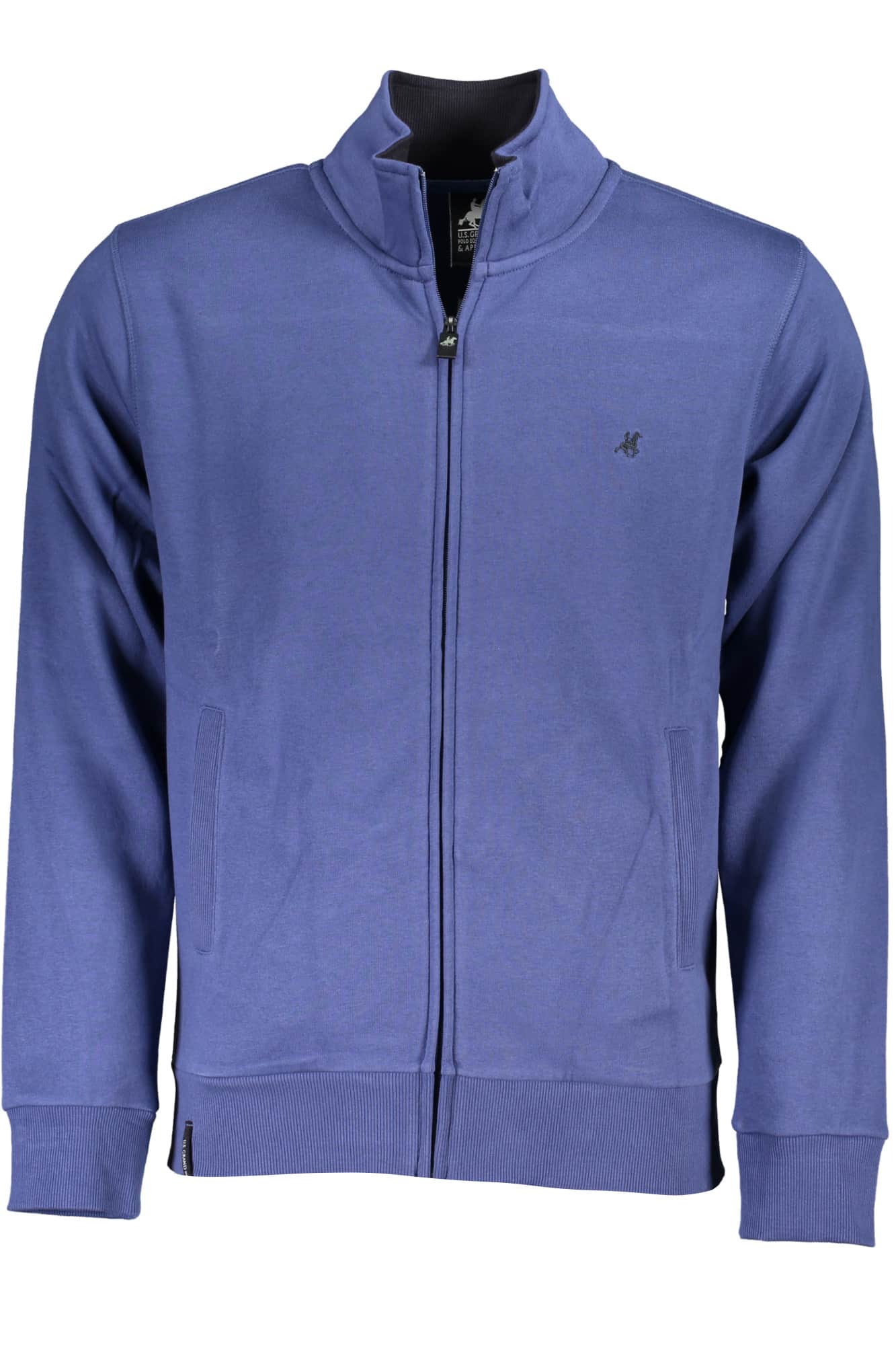 US Grand hombre azul con cremallera sudadera