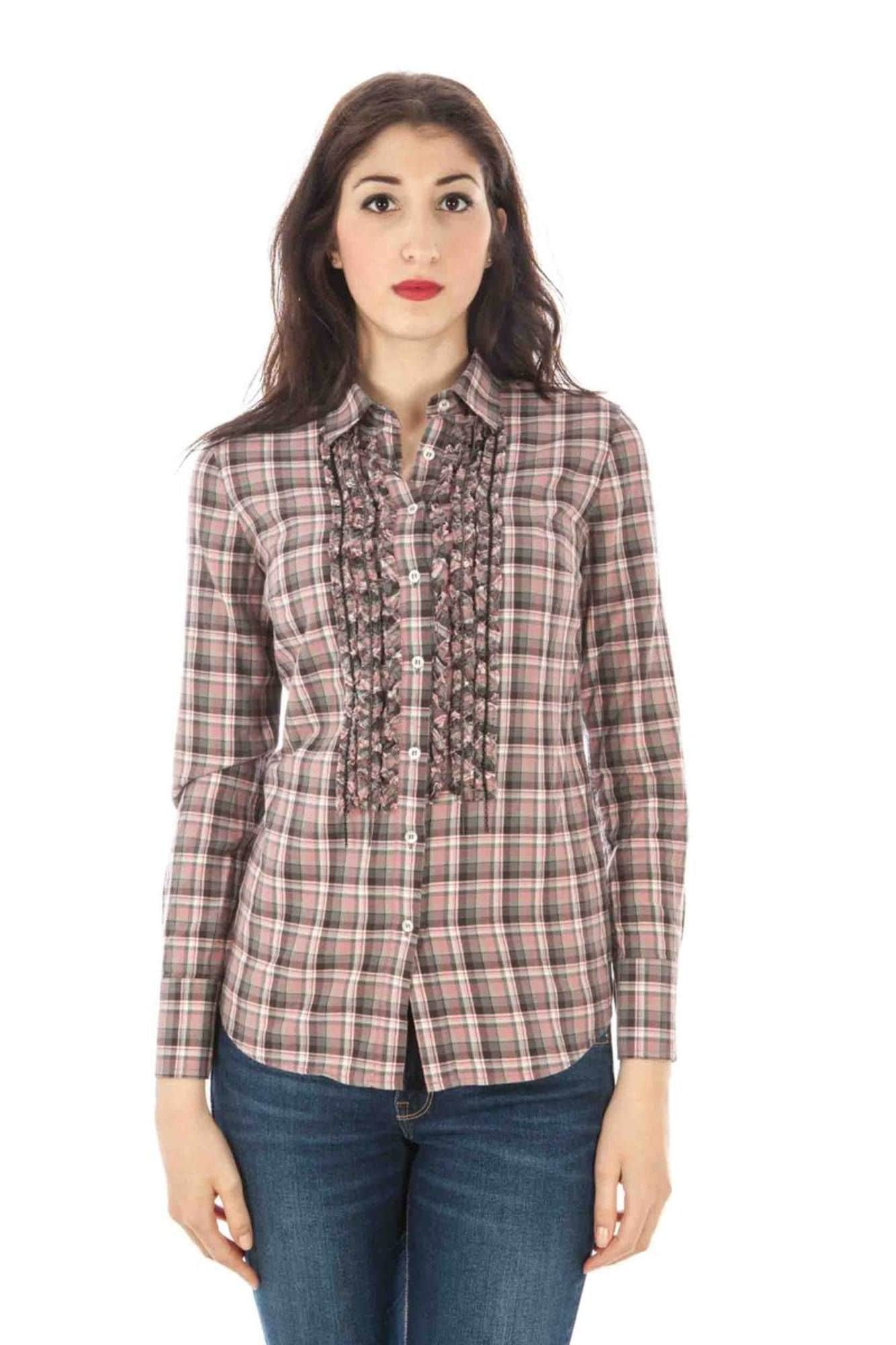 Fred Perry mujer manga larga camisa rosa