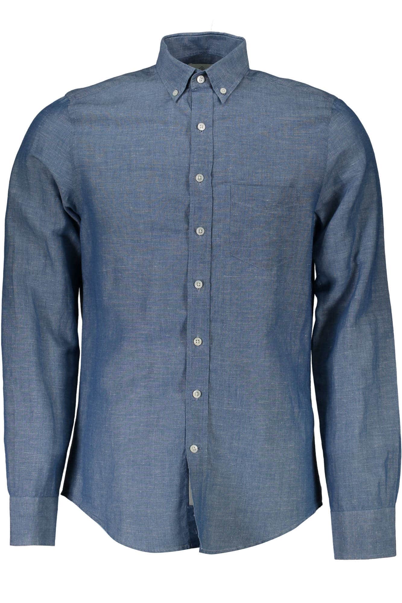 Gant hombre azul manga larga camisa