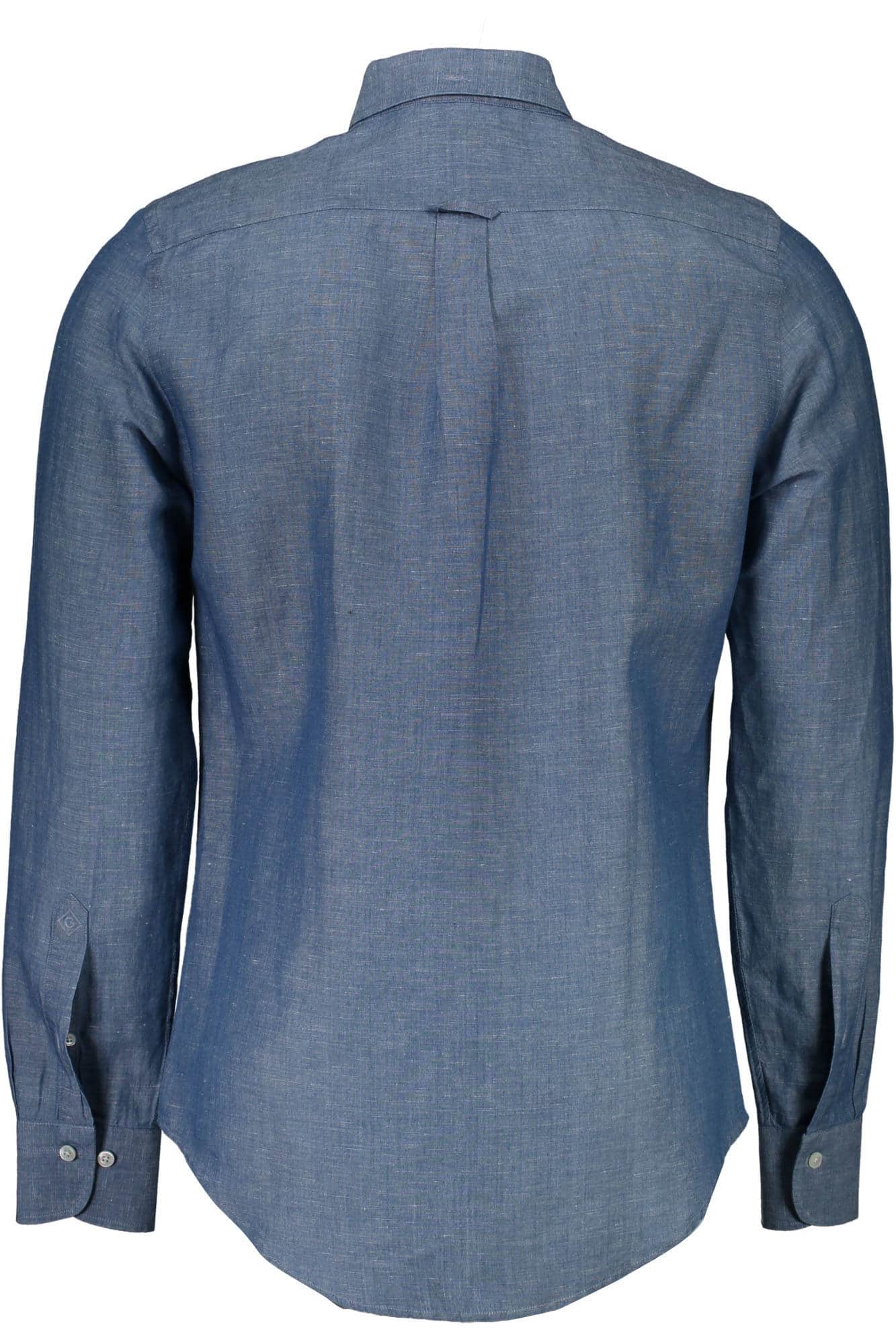Gant hombre azul manga larga camisa