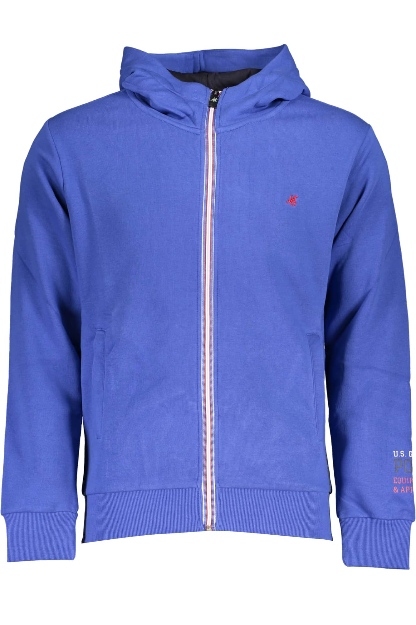 US Grand hombre azul con cremallera sudadera
