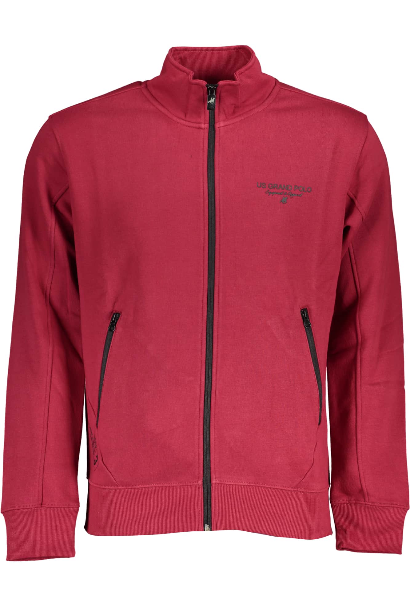 US Grand hombre blanco con cremallera sudadera