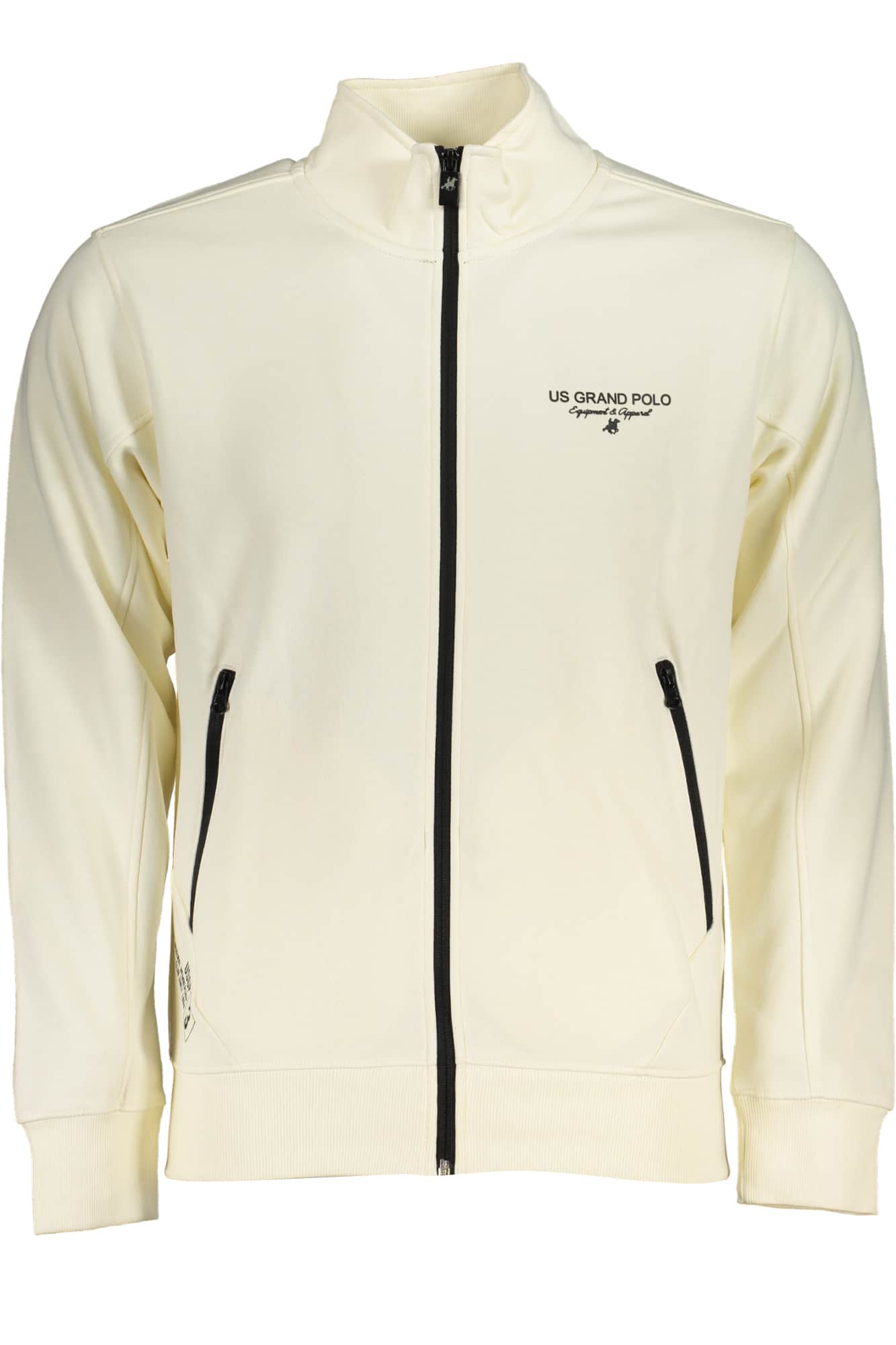 US Grand hombre blanco con cremallera sudadera