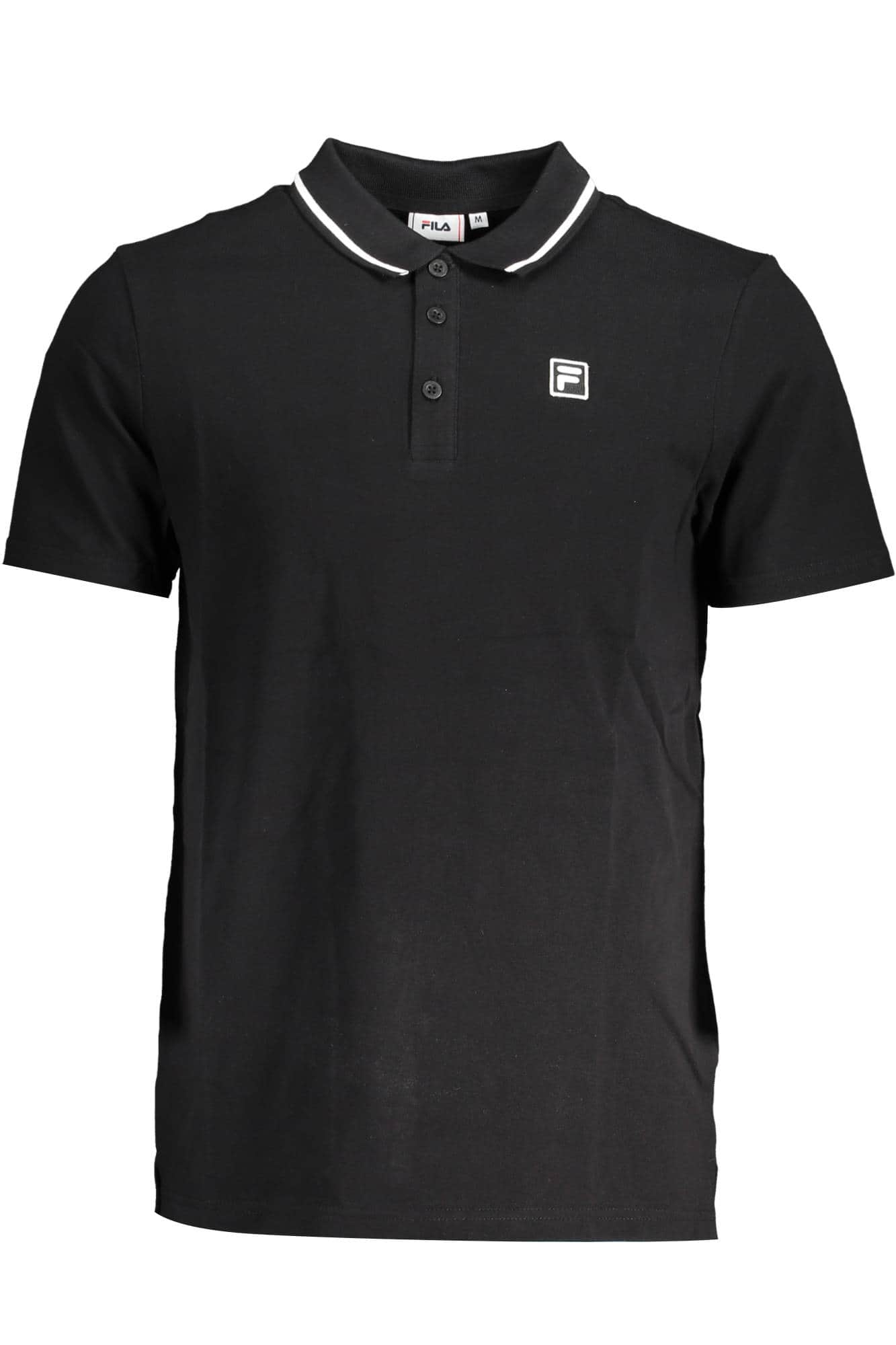 Fila hombre negro manga corta polo