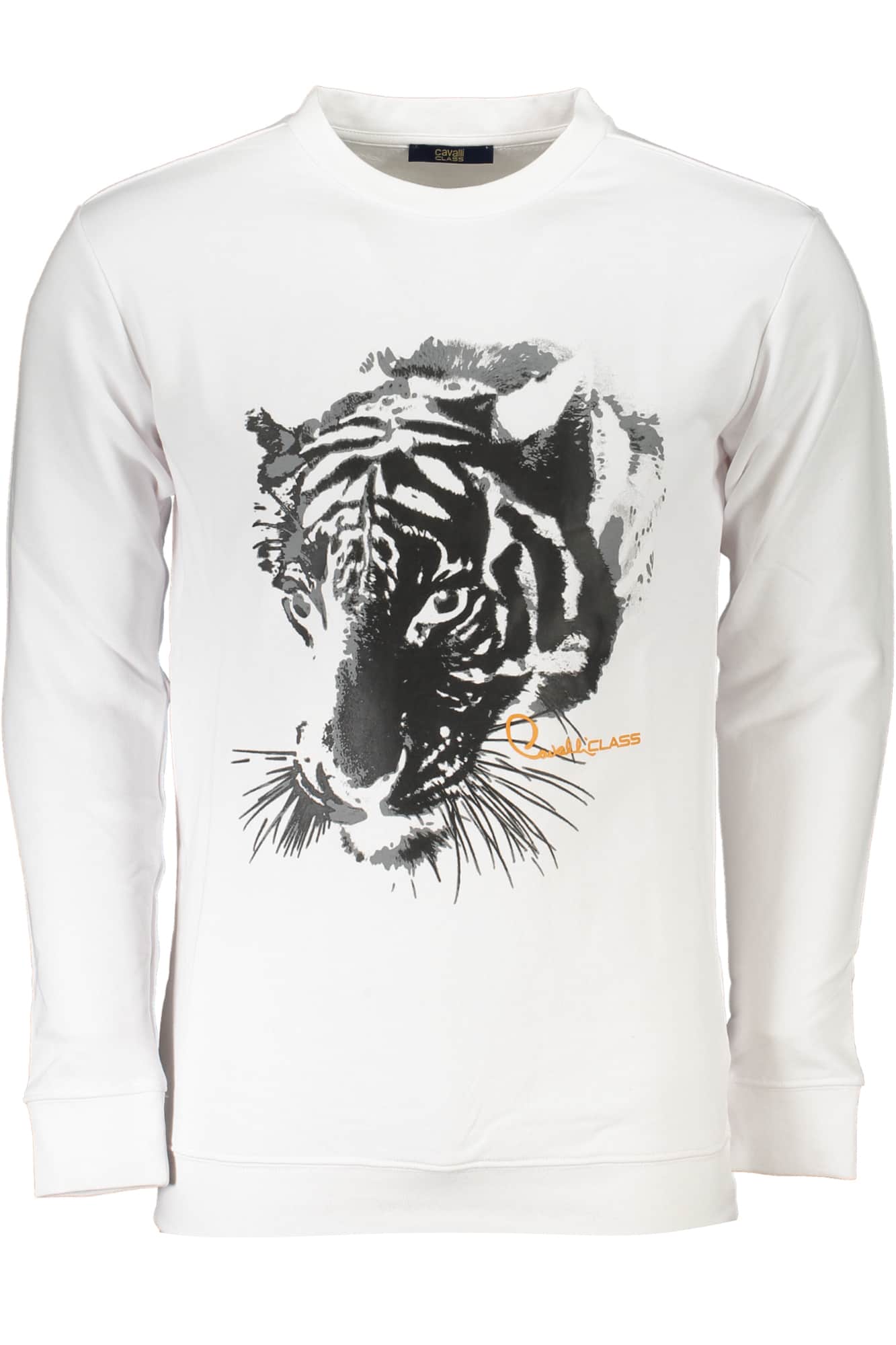 Cavalli Class hombre blanco sin cremallera sudadera