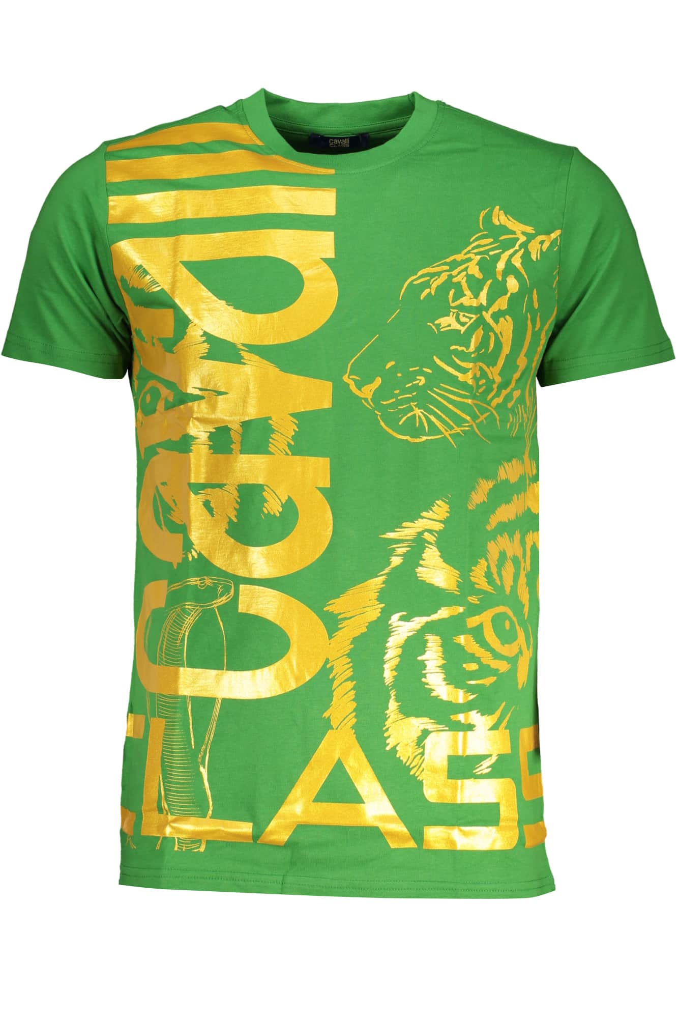 Cavalli Class verde hombre manga corta t-camisa