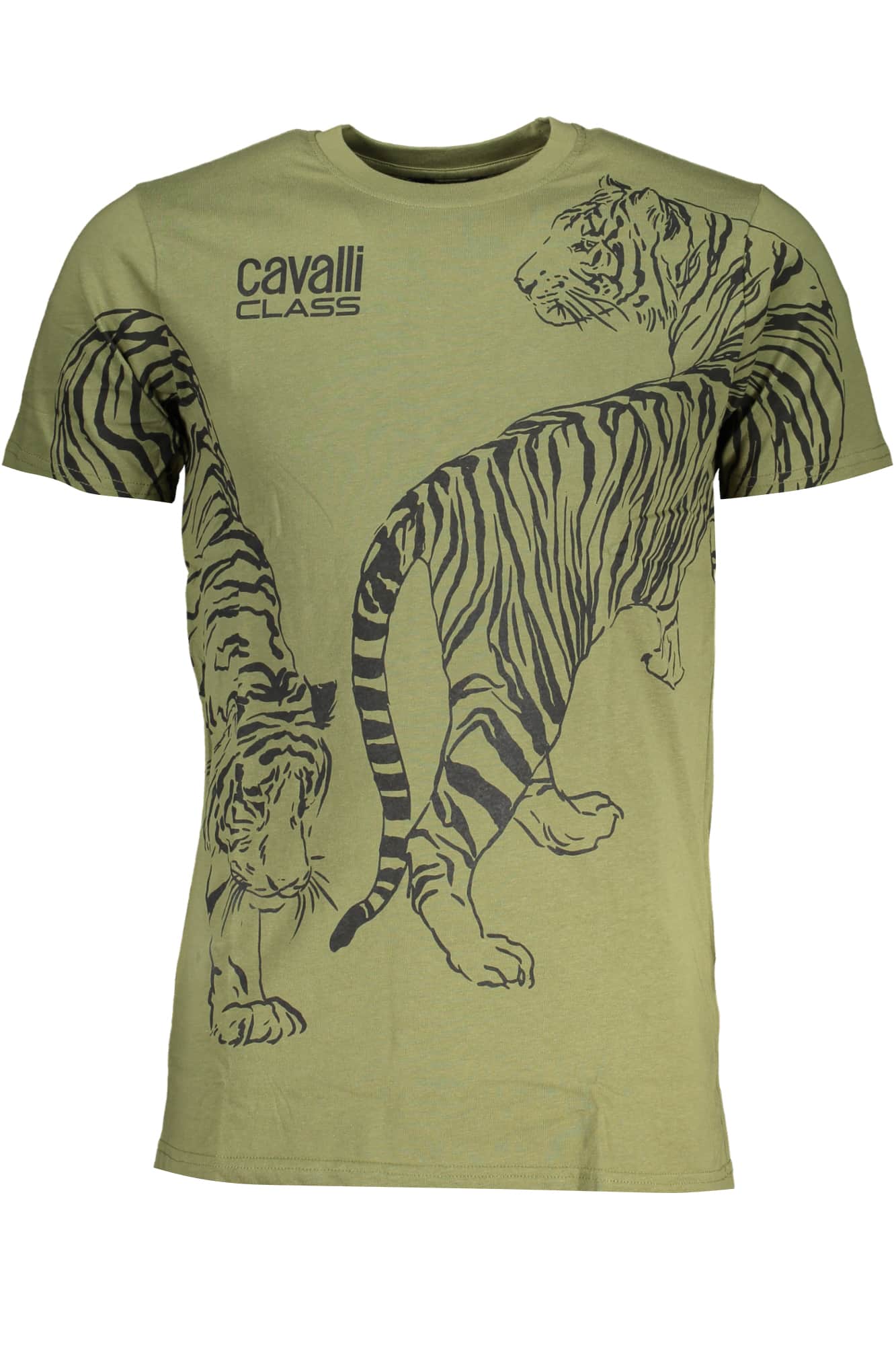 Cavalli Class verde hombre manga corta t-camisa