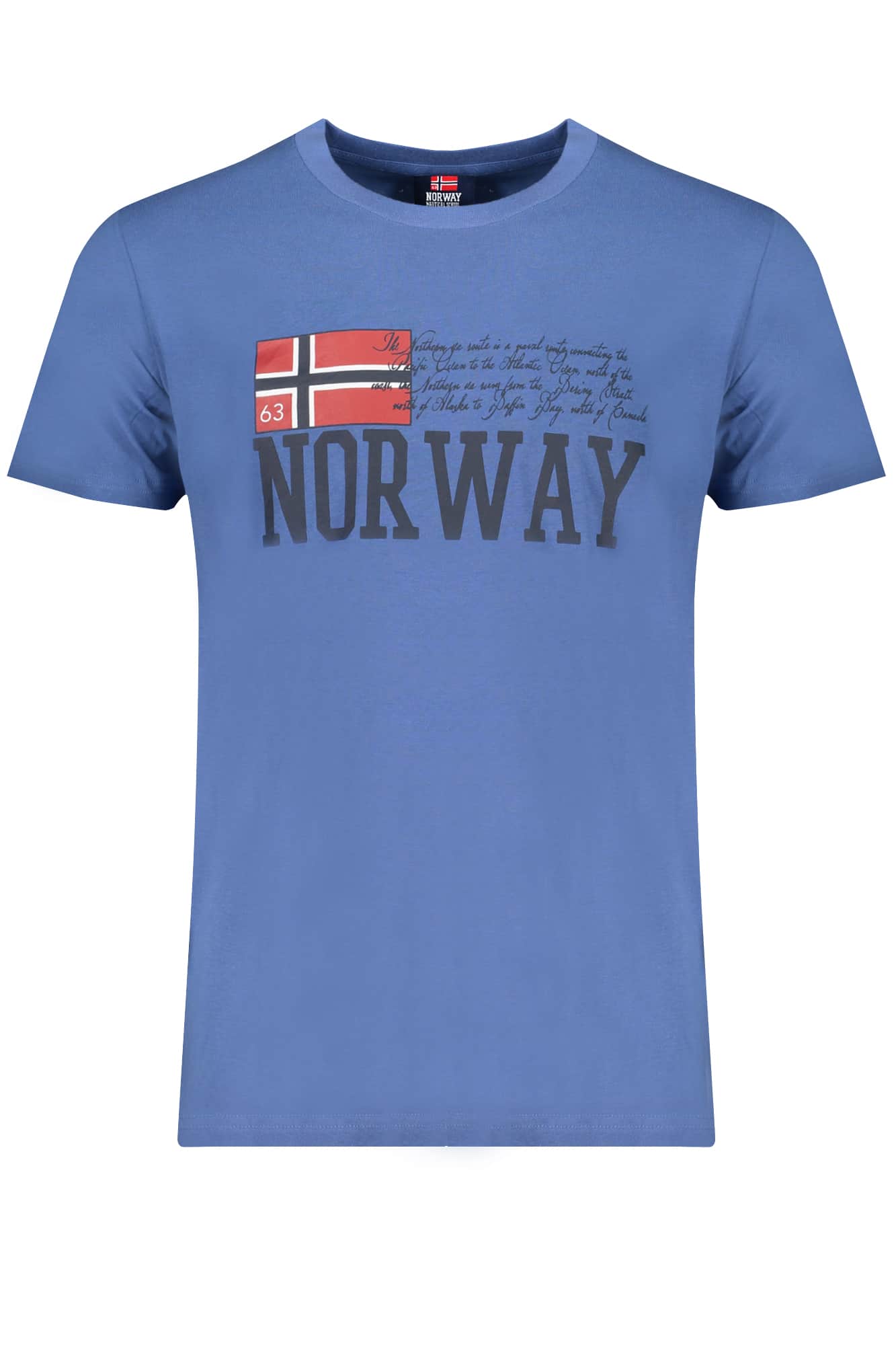 Norway 1963 hombre manga corta t-camisa azul