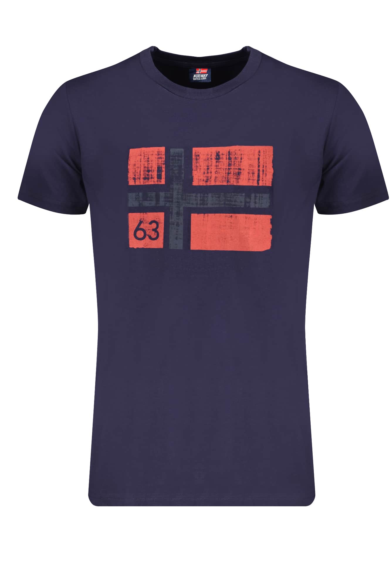 Norway 1963 hombre manga corta t-camisa azul