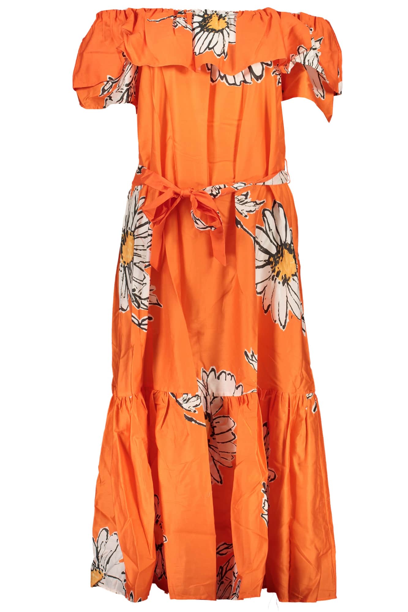 Desigual mujer largo vestido naranja