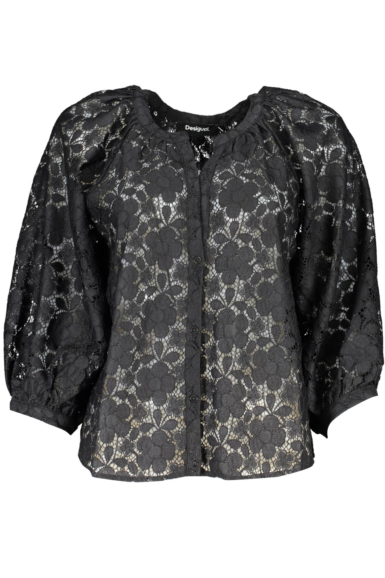 Desigual mujer manga larga camisa negro