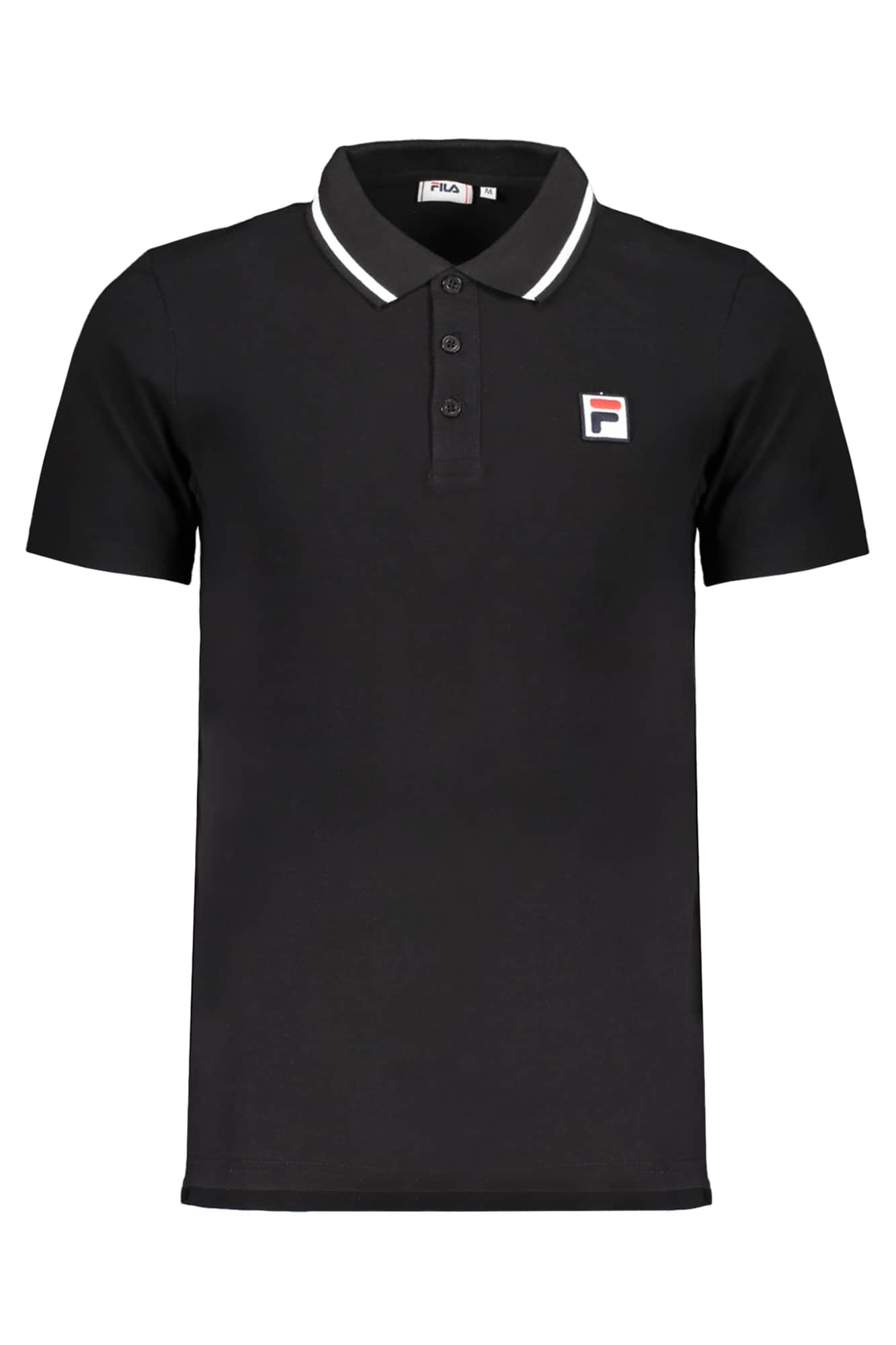 Fila hombre negro manga corta polo