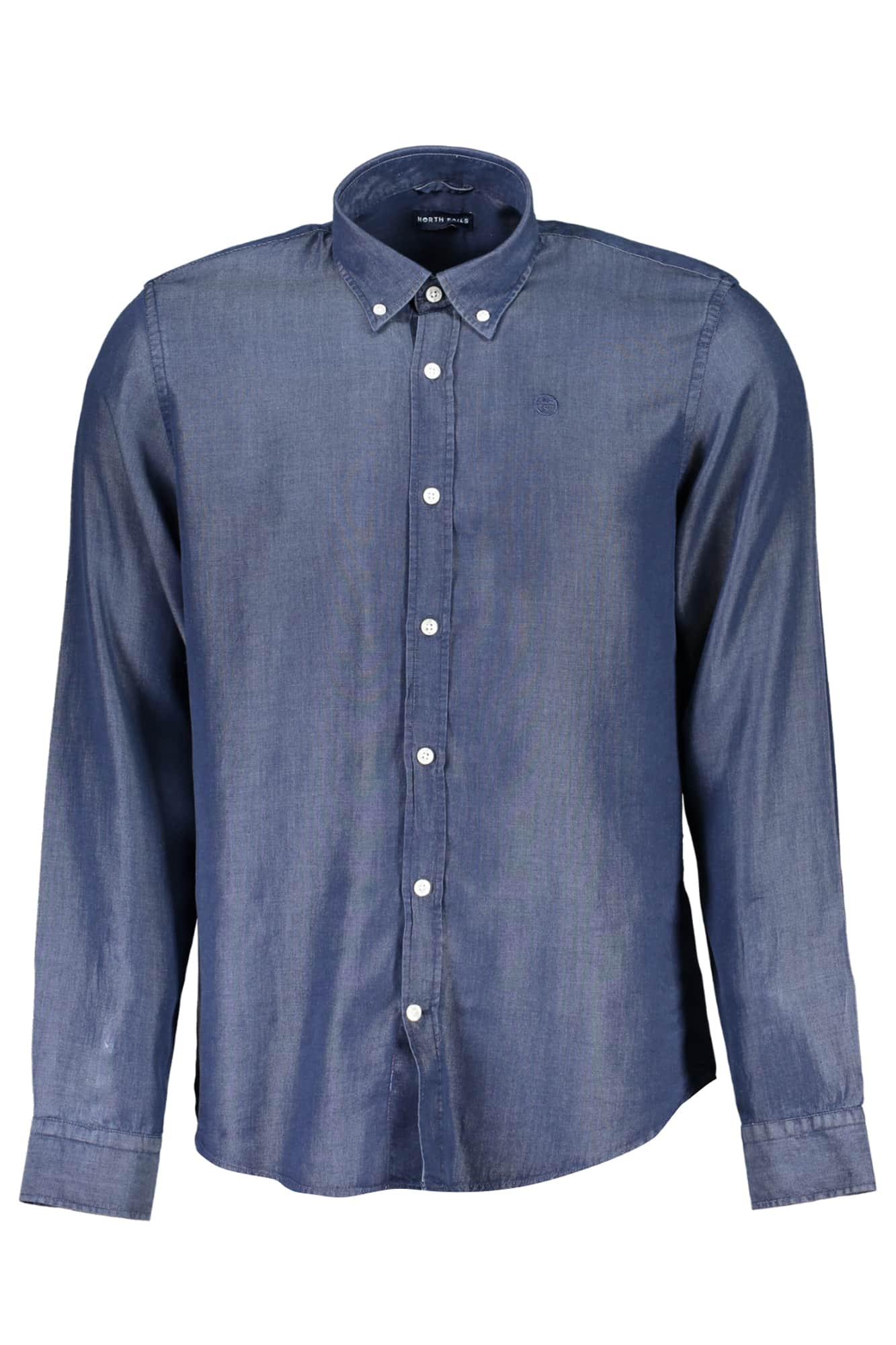 North Sails hombre manga larga camisa azul