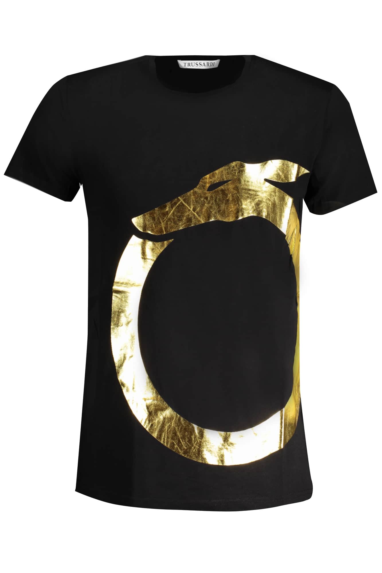 Trussardi hombre manga corta t-camisa negro