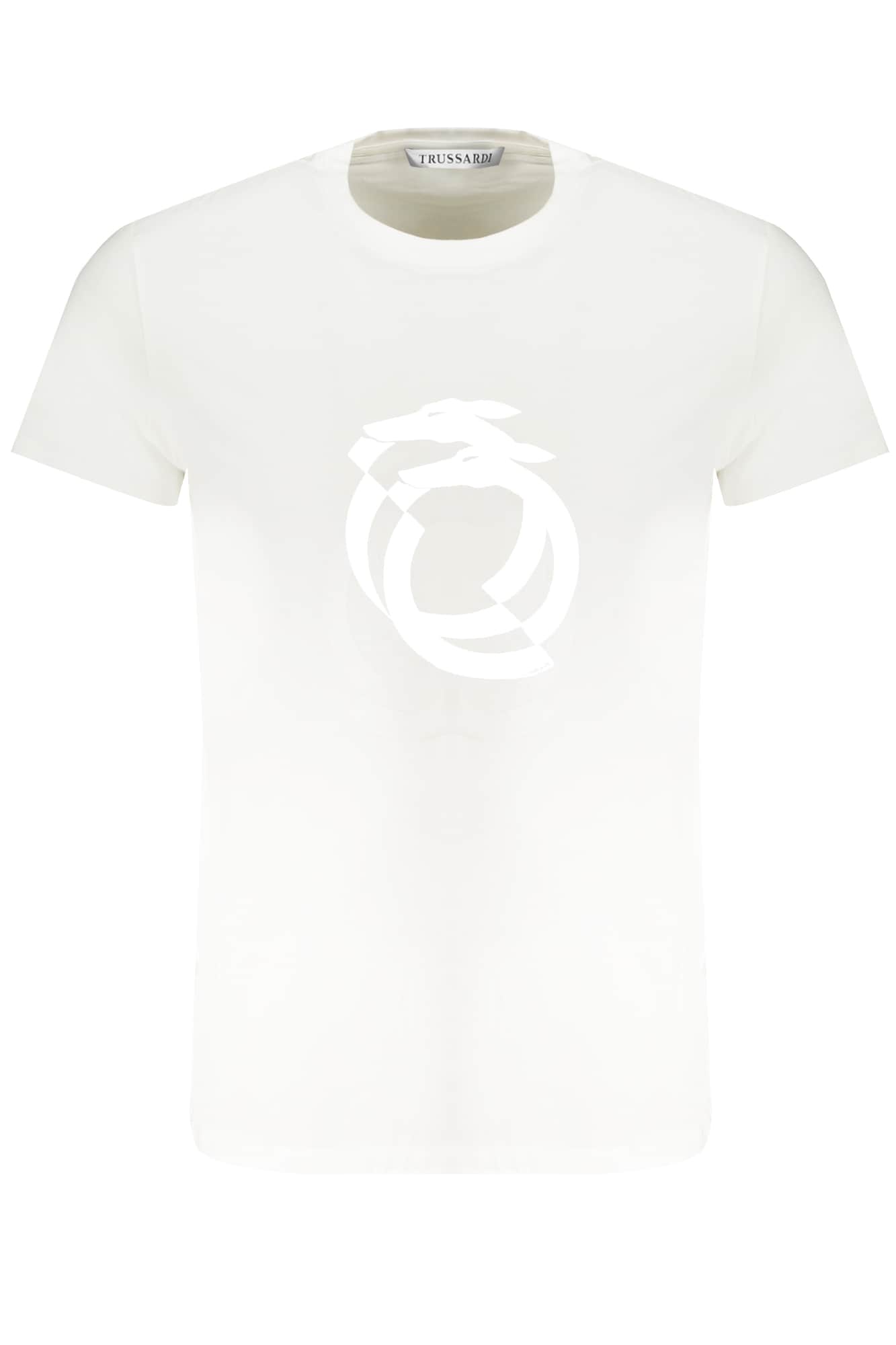 Trussardi manga corta t-camisa hombre blanco