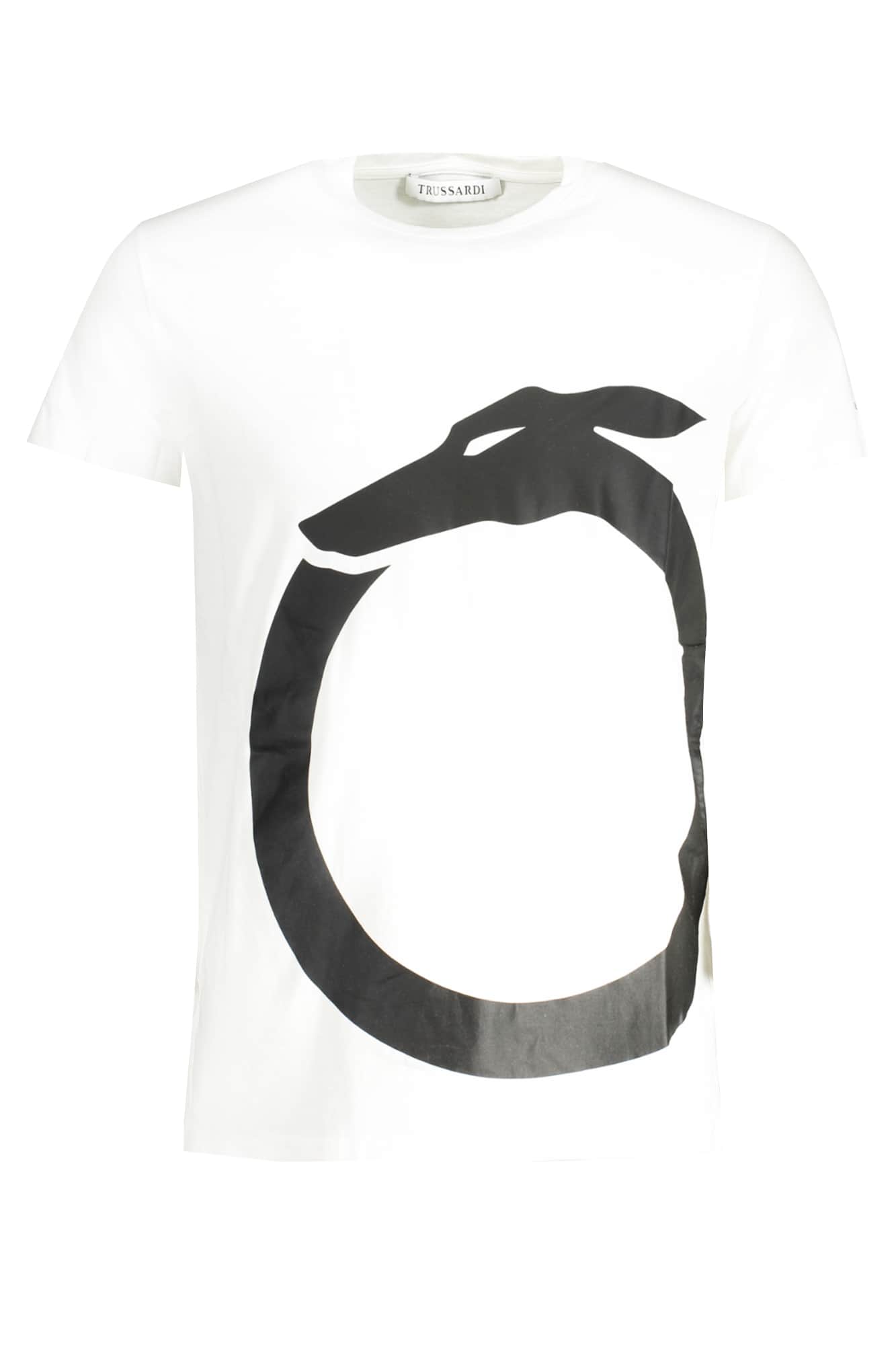 Trussardi manga corta t-camisa hombre blanco