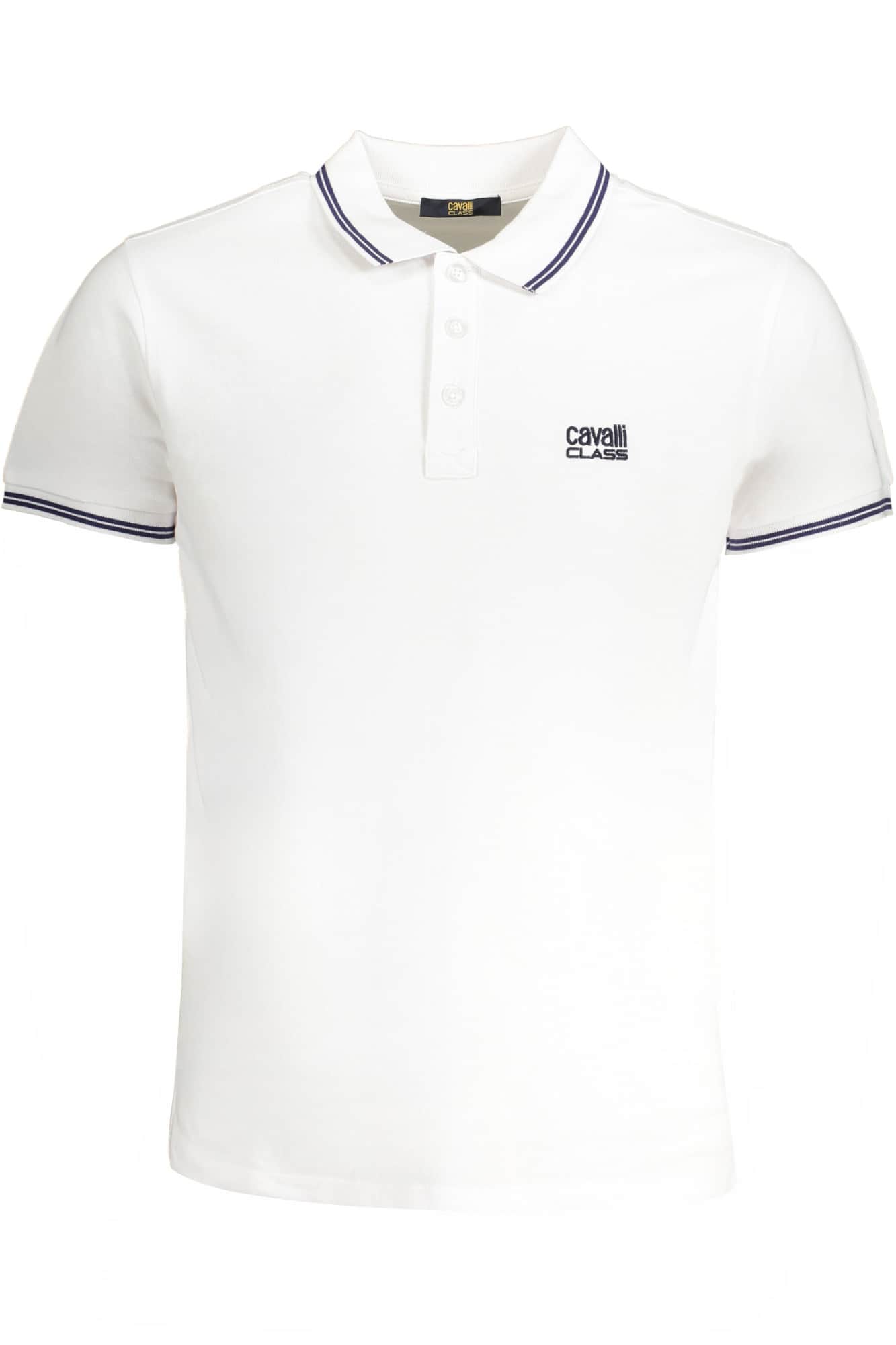 Cavalli Class hombre blanco manga corta polo