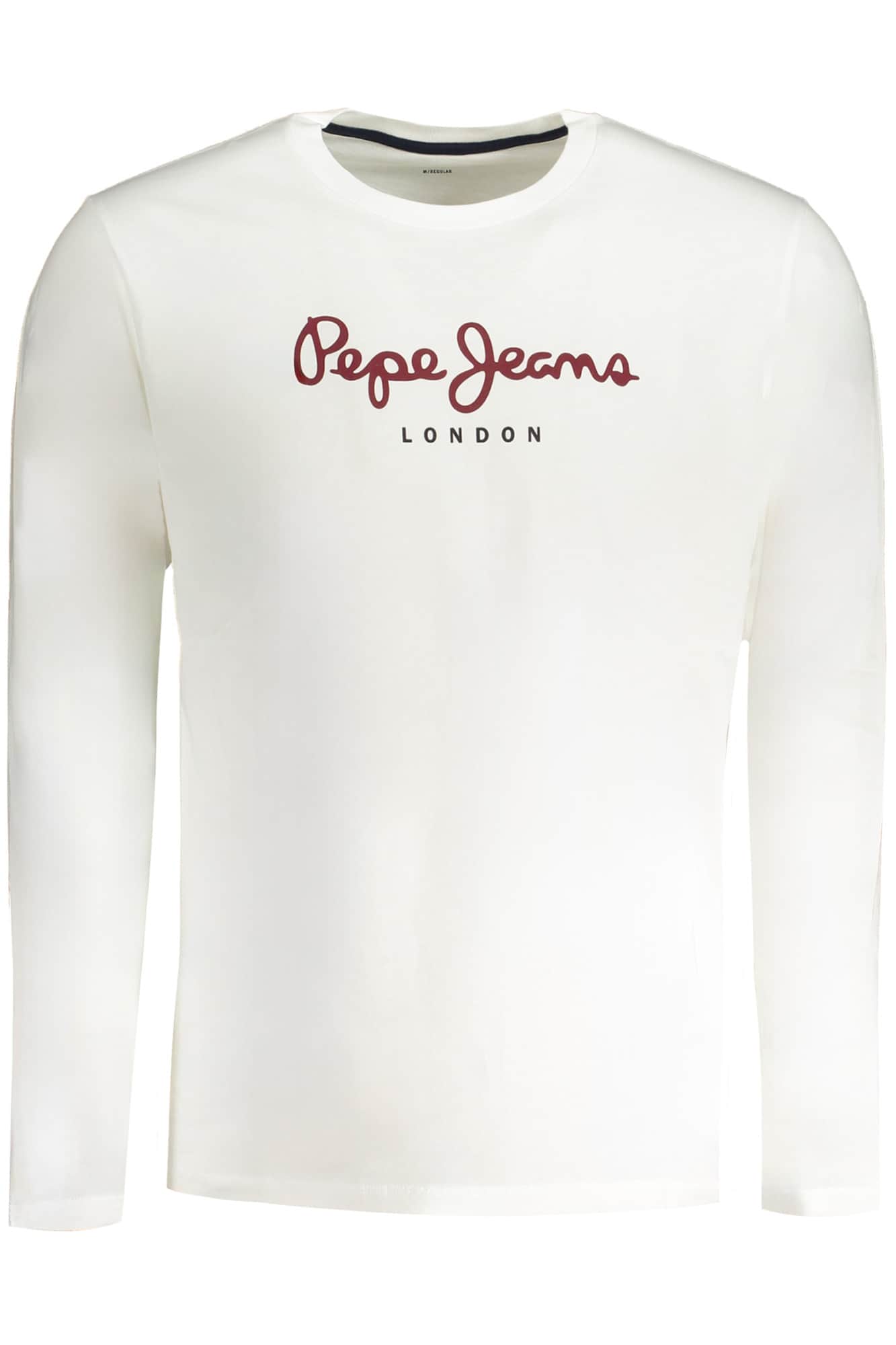 Pepe vaqueros hombre manga larga t-camisa blanco