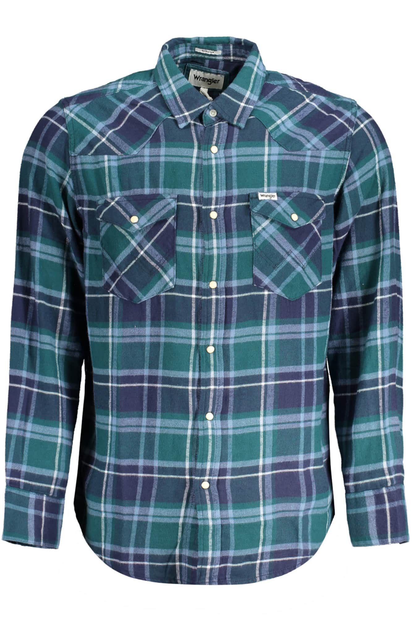 Wrangler manga larga camisa hombre verde