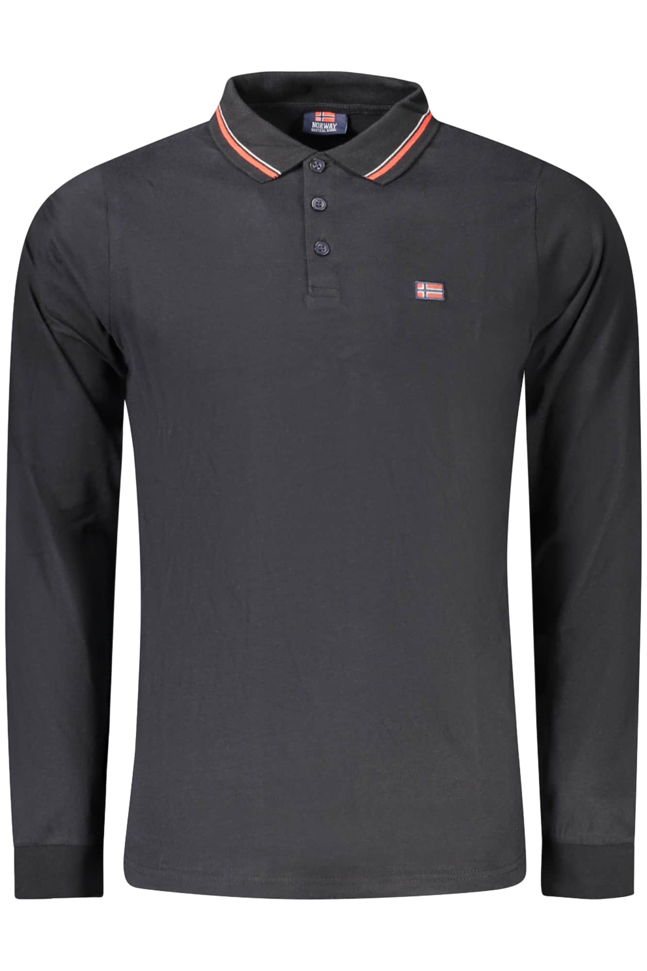 Norway 1963 hombre manga larga polo negro