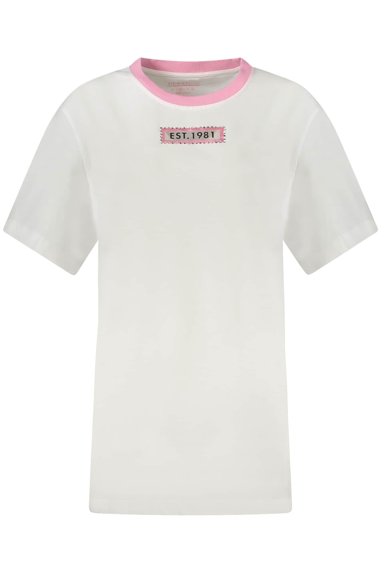 Guess vaqueros manga corta t-camisa mujer blanco
