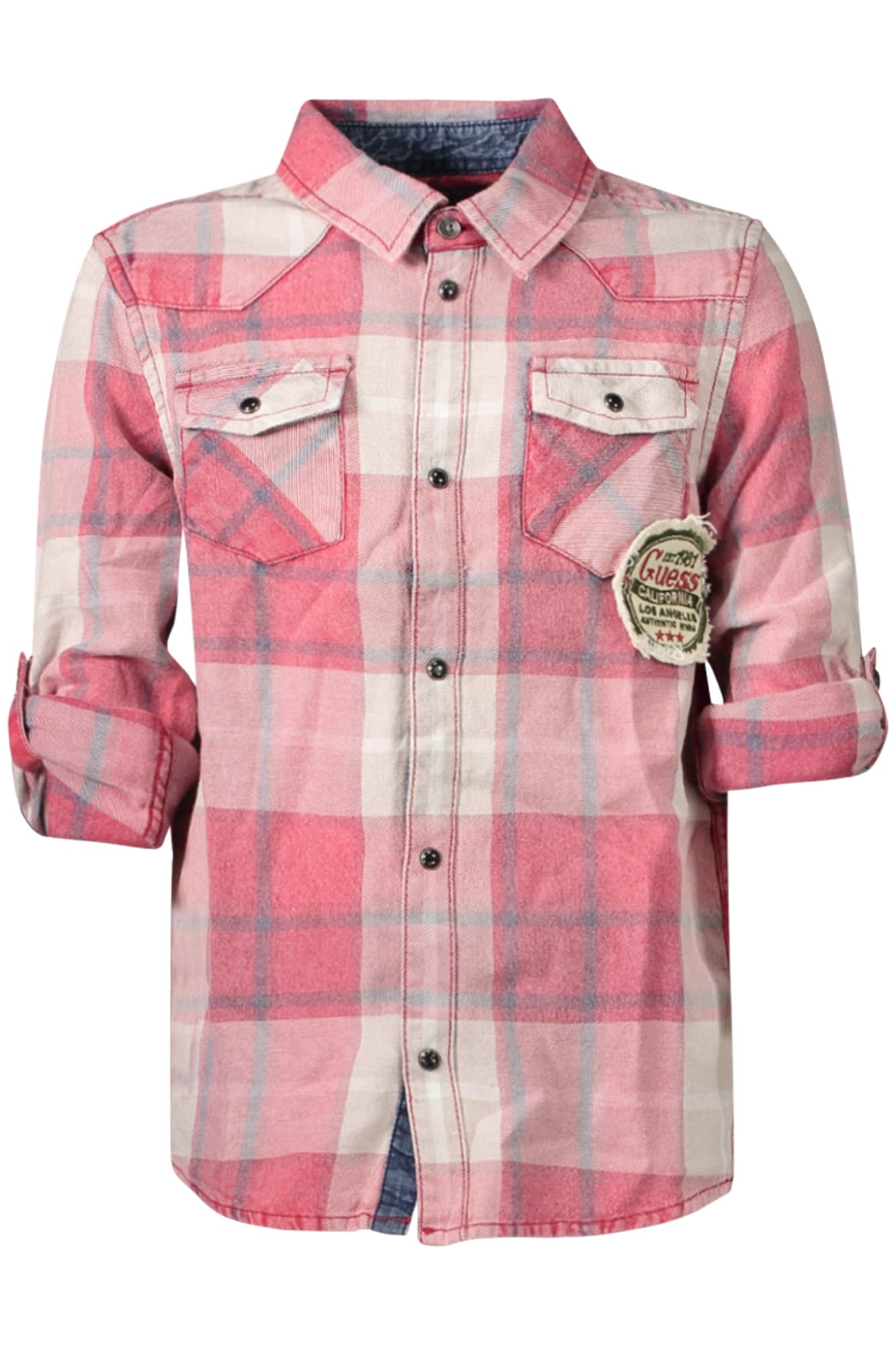 Guess vaqueros manga larga camisa niños rojo