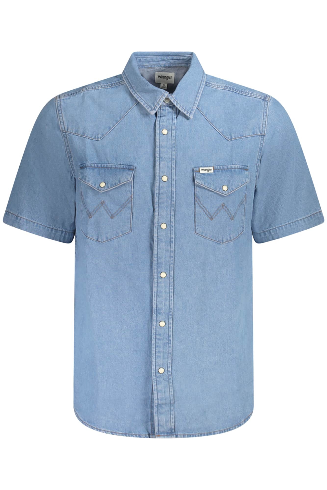 Wrangler manga corta camisa hombre azul