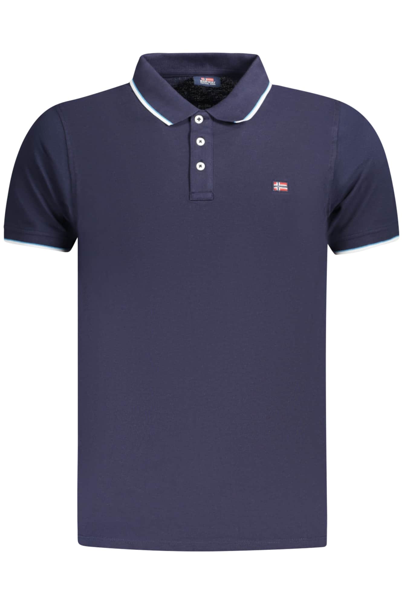 Norway 1963 hombre manga corta polo azul
