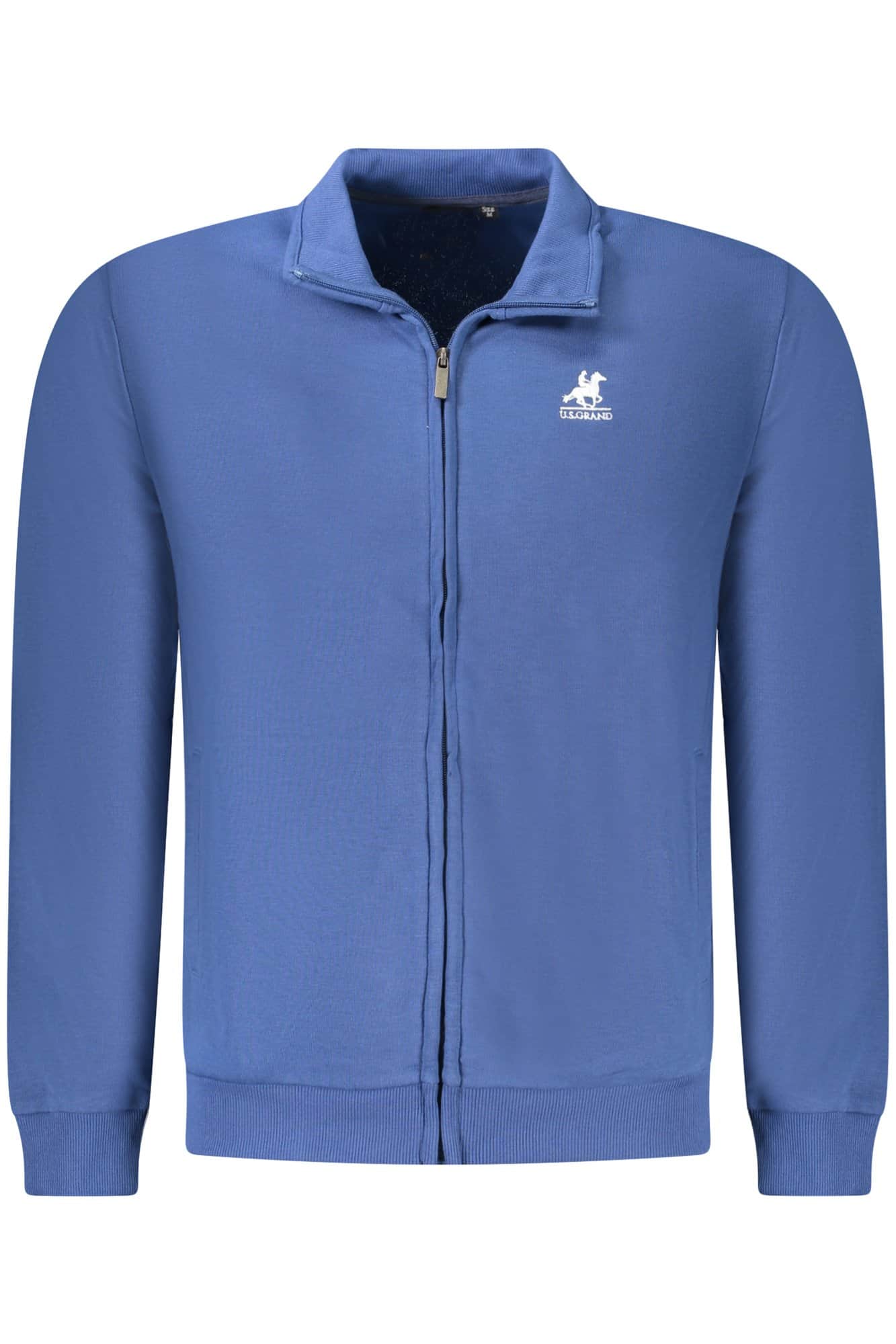 US Grand hombre blanco con cremallera sudadera