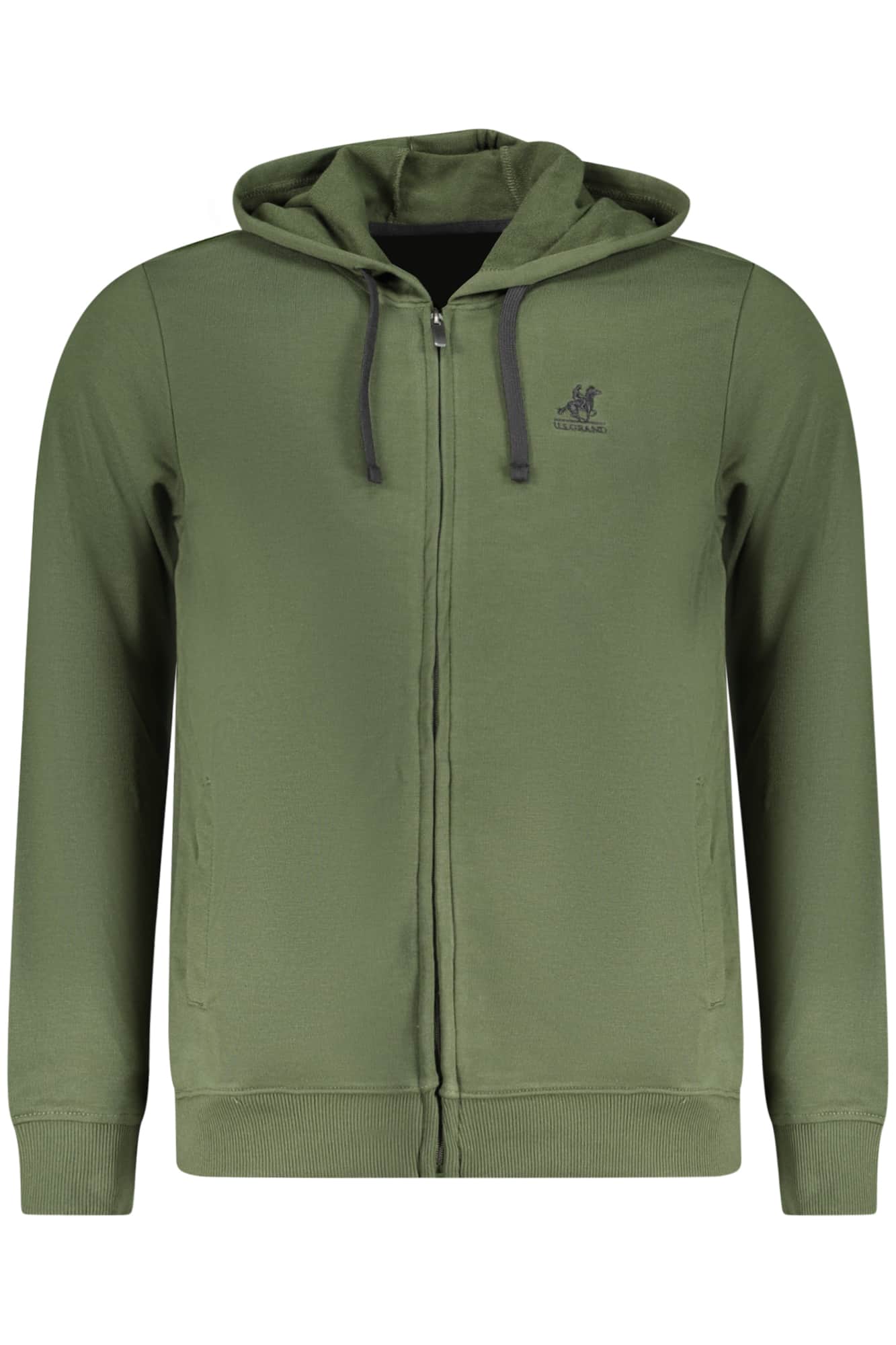 US Grand hombre blanco con cremallera sudadera
