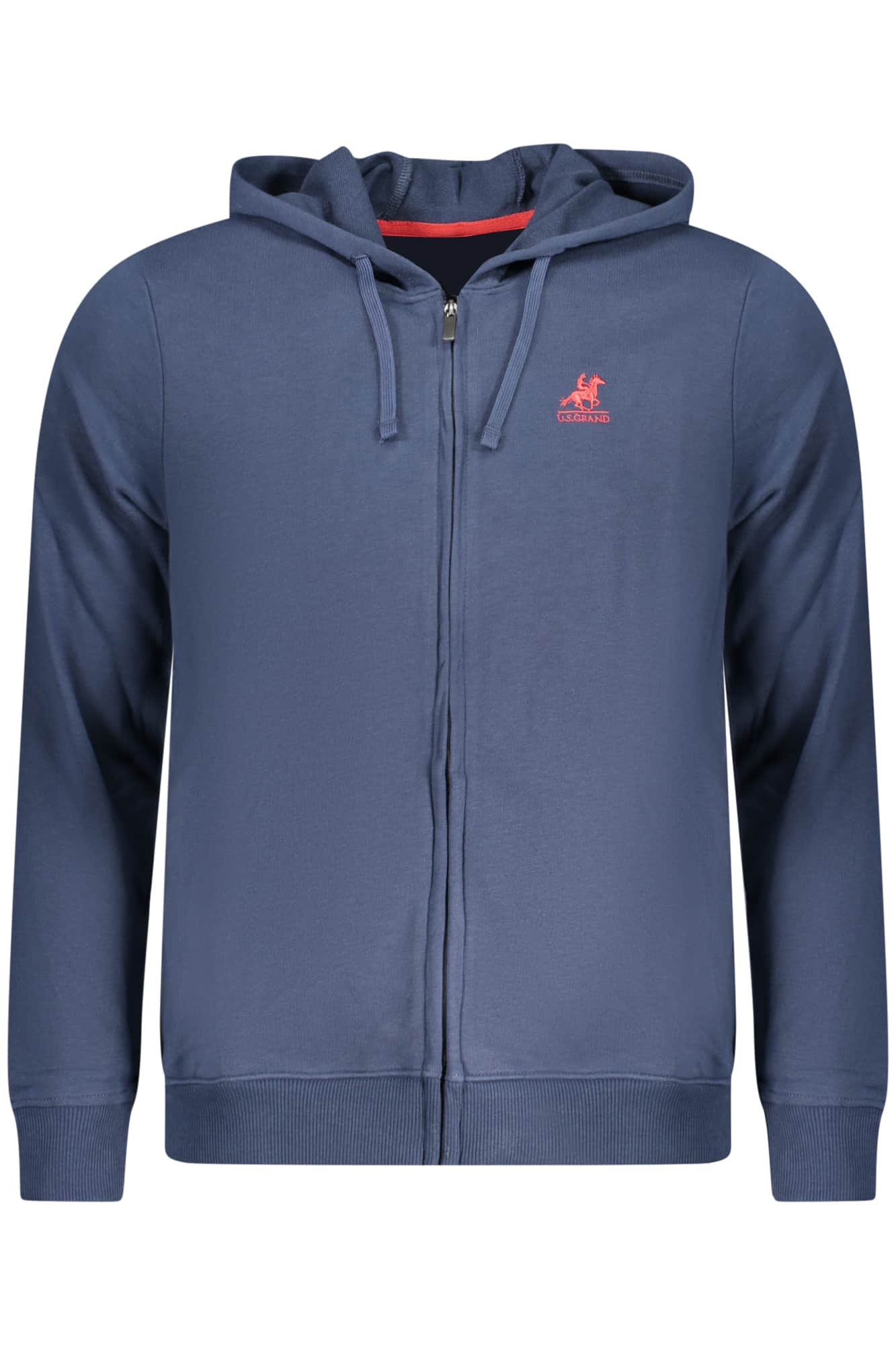 US Grand hombre blanco con cremallera sudadera