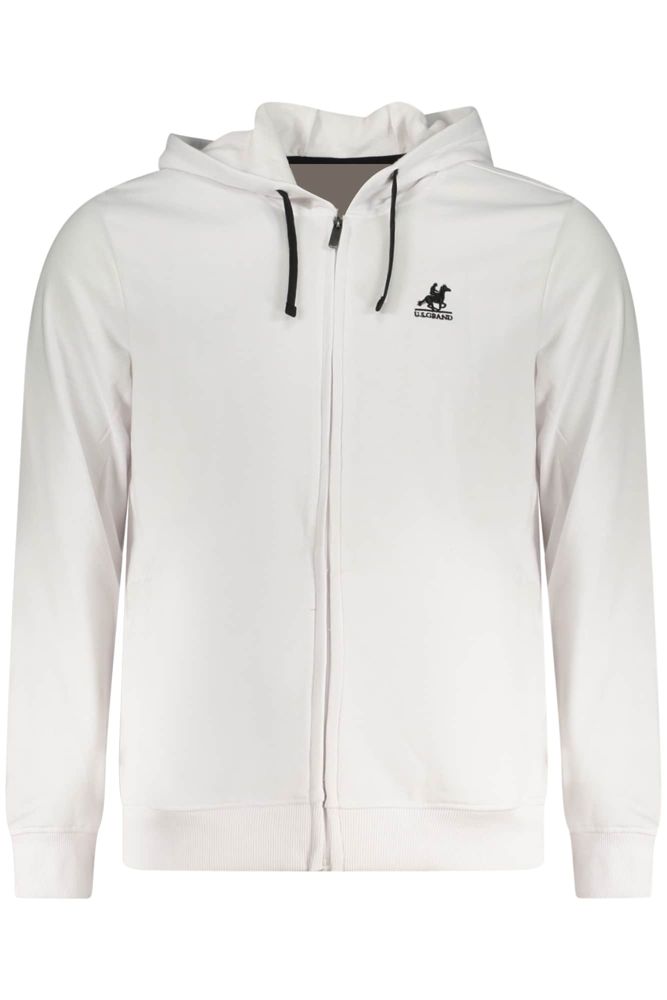 US Grand hombre blanco con cremallera sudadera