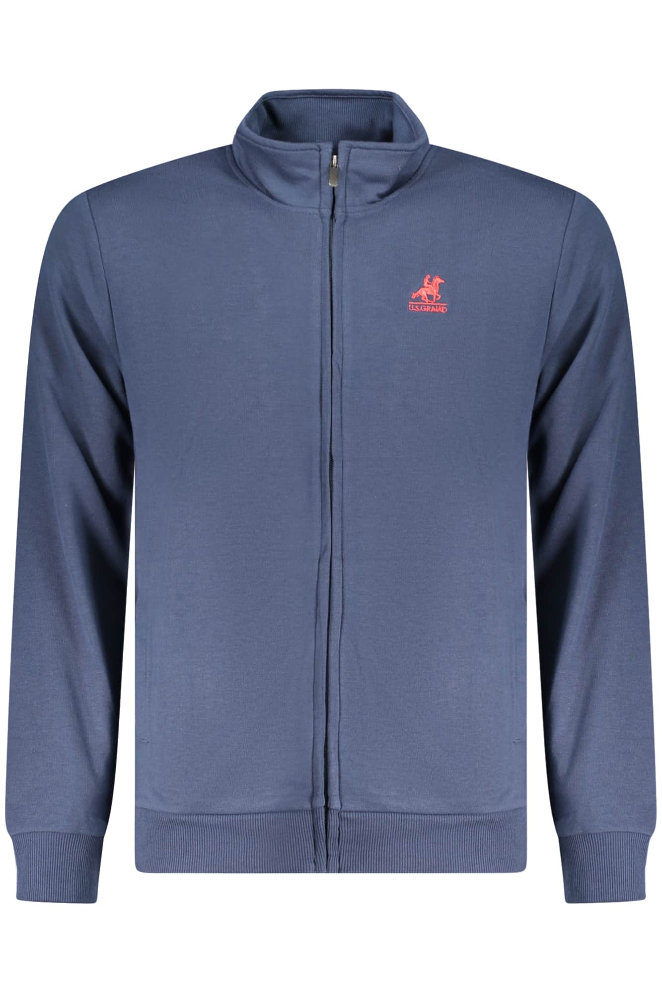 US Grand hombre azul con cremallera sudadera