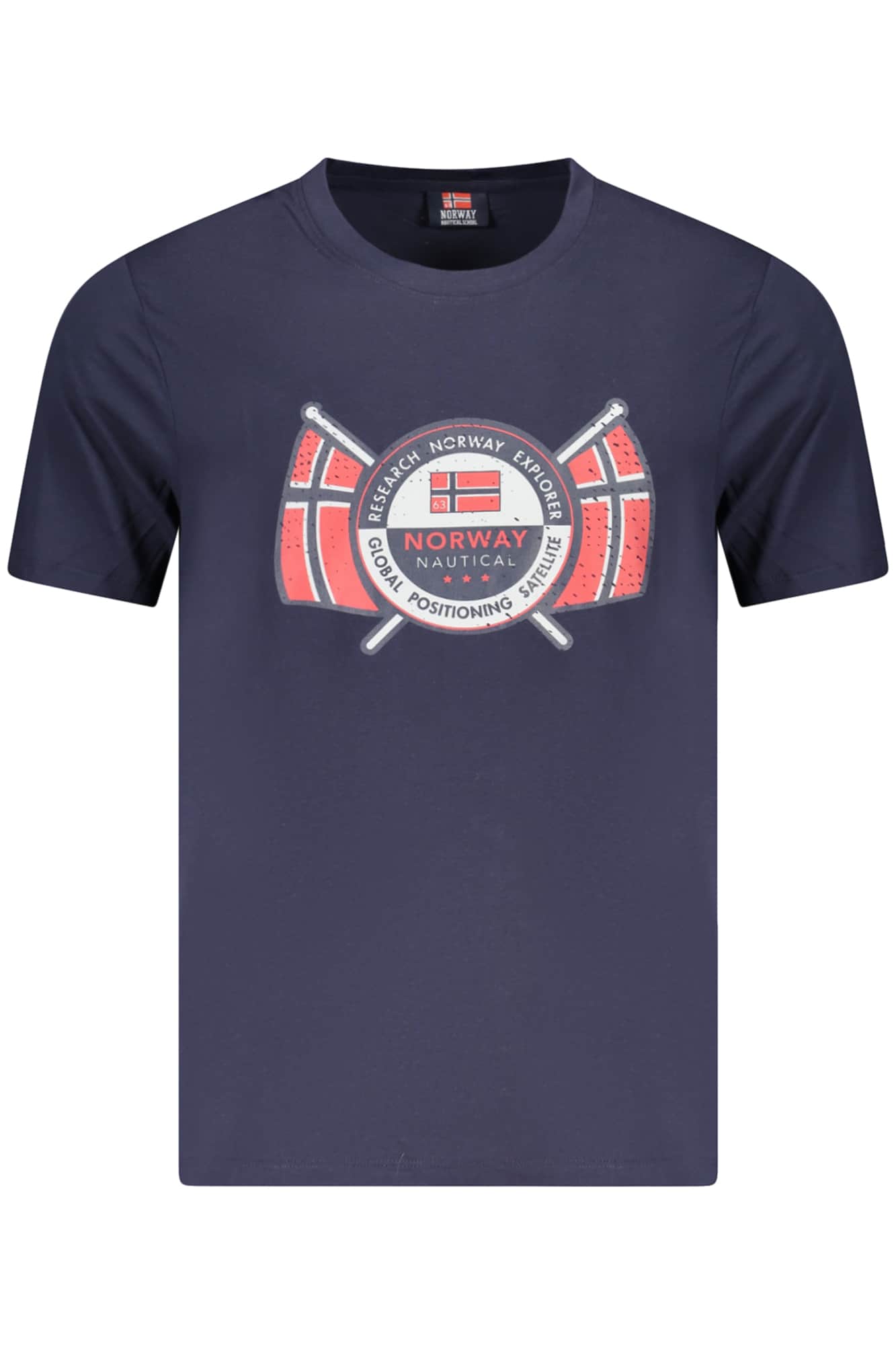 Norway 1963 hombre manga corta t-camisa azul