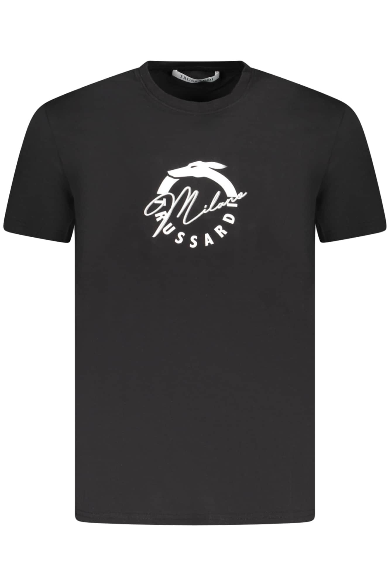 Trussardi manga corta t-camisa hombre negro