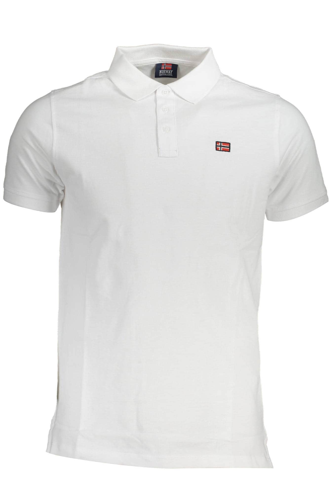 Norway 1963 hombre manga corta polo blanco