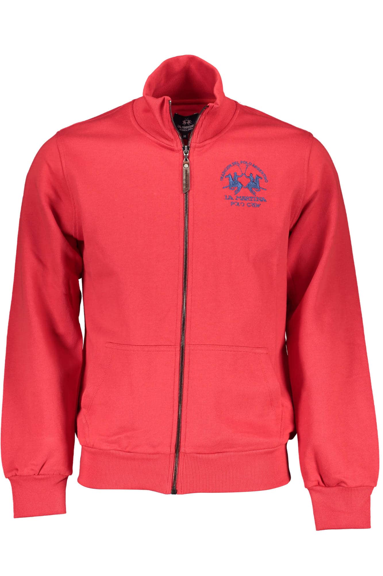 La Martina rojo hombre con cremallera sudadera